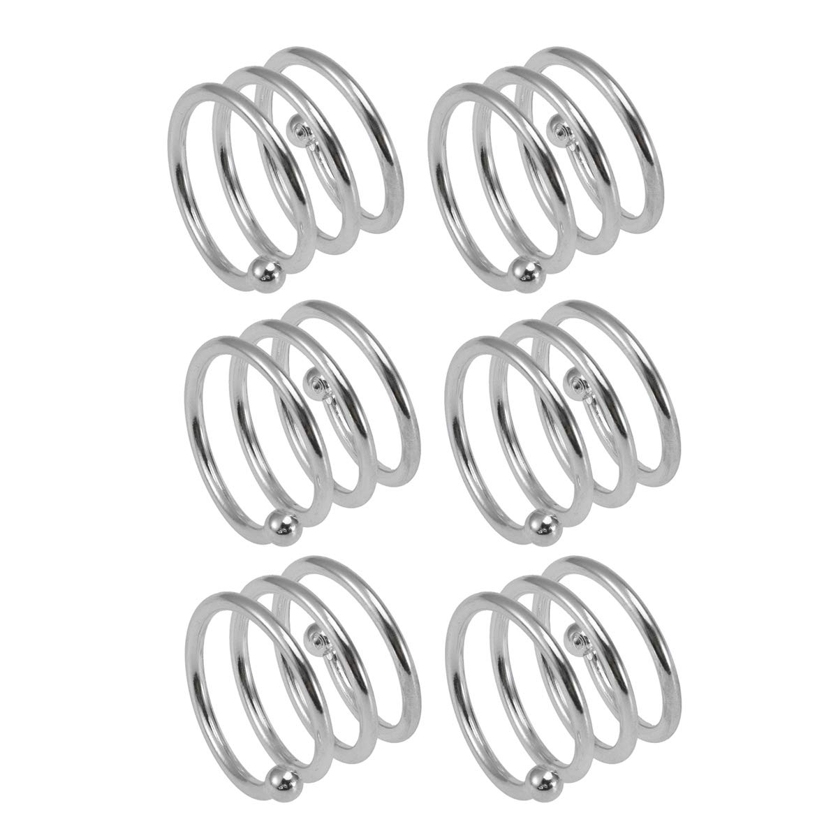 DOITOOL 6-Pack Silver Napkin Rings - Wedding & Party Table Decor