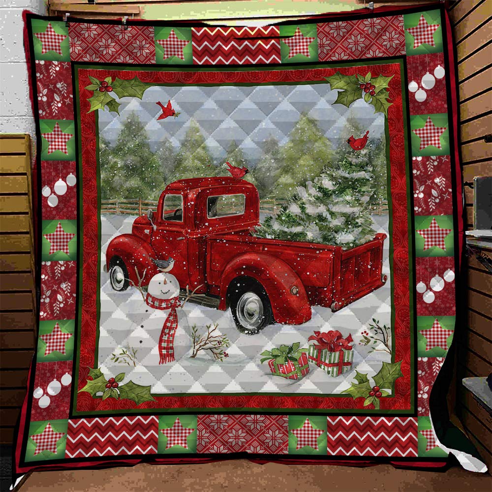 Christmas Car Quilt - Holiday Red Truck Blanket for Kids & Adults, All-Season Bedding (130x150 cm) - Perfect for Christmas Gifts, Cozy Home Decor, and Winter Warmth