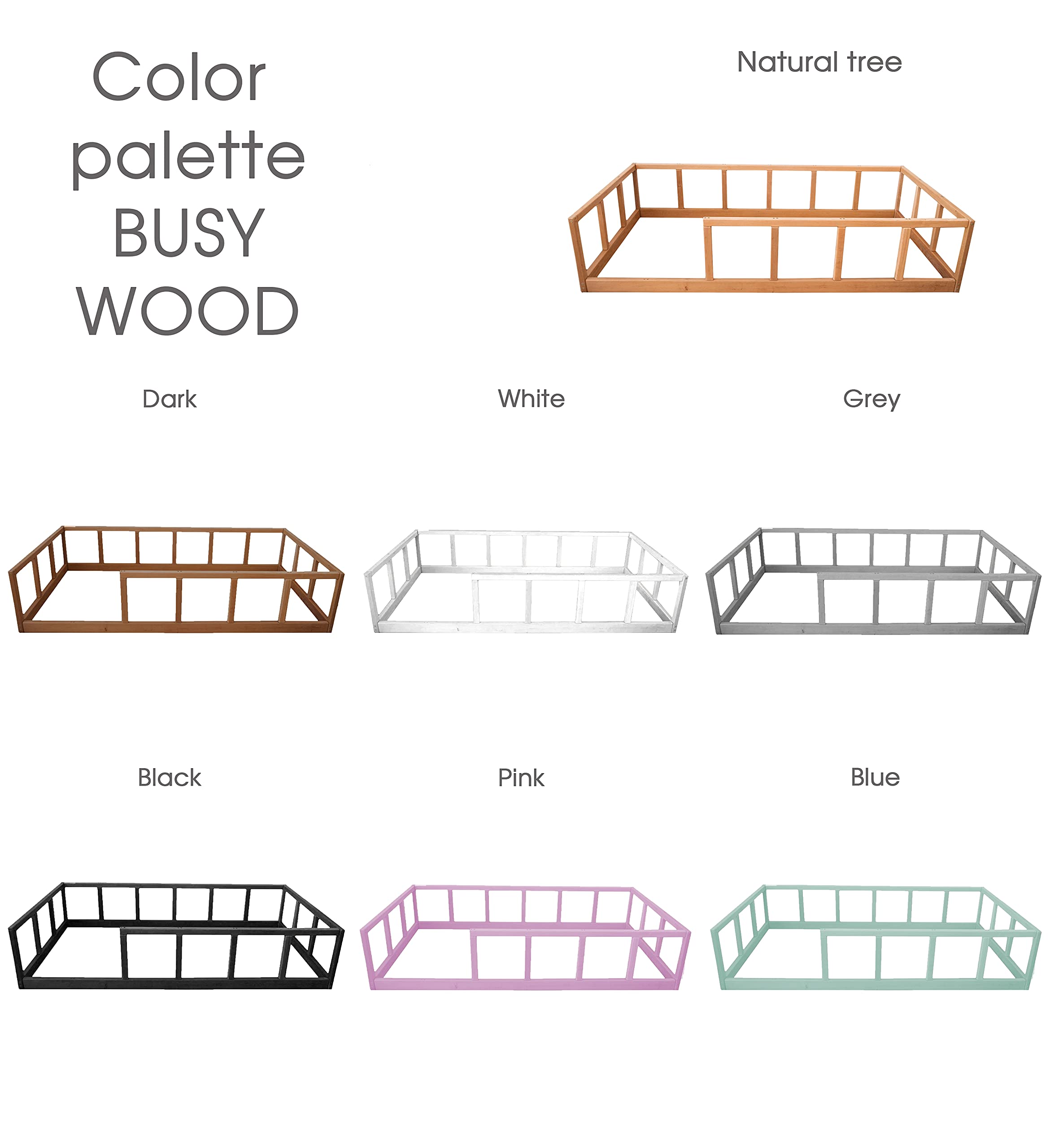 Montessori Toddler Floor Bed Twin - Scandinavian Wooden Bed Frame with Safety Rails for Kids - Low Platform Bed for Toddlers - Safe & Stylish Nursery Furniture for Montessori Bedrooms (Model 10) - Perfect for Daytime Naps & Independent Sleep Training