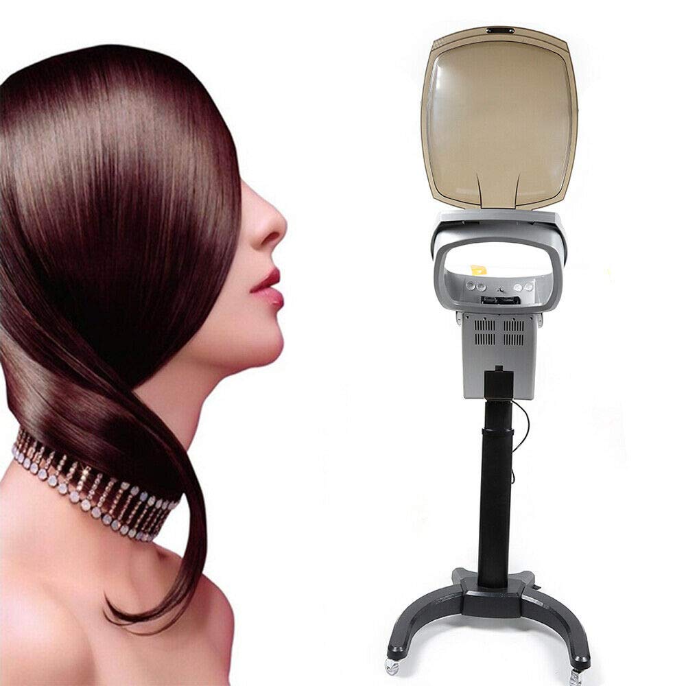 Professional 110V Hair Steamer Machine with LCD Panel & Rolling Wheels - 700W Salon Steamer for Deep Conditioning, Hair Dye & Oil Treatment - Perfect for Stylists, Salons & SPA Black Hair Care (Black) | At-Home & Professional Salon Use
