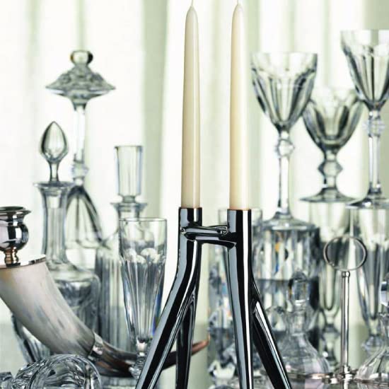 Kartell Abbracciaio Candle Holders by Philippe Starck & Abroise Maggiar - Set of 4 Opaque Black Glass Votive Holders for Home Decor, Wedding Centerpieces, and Tabletop Decorations