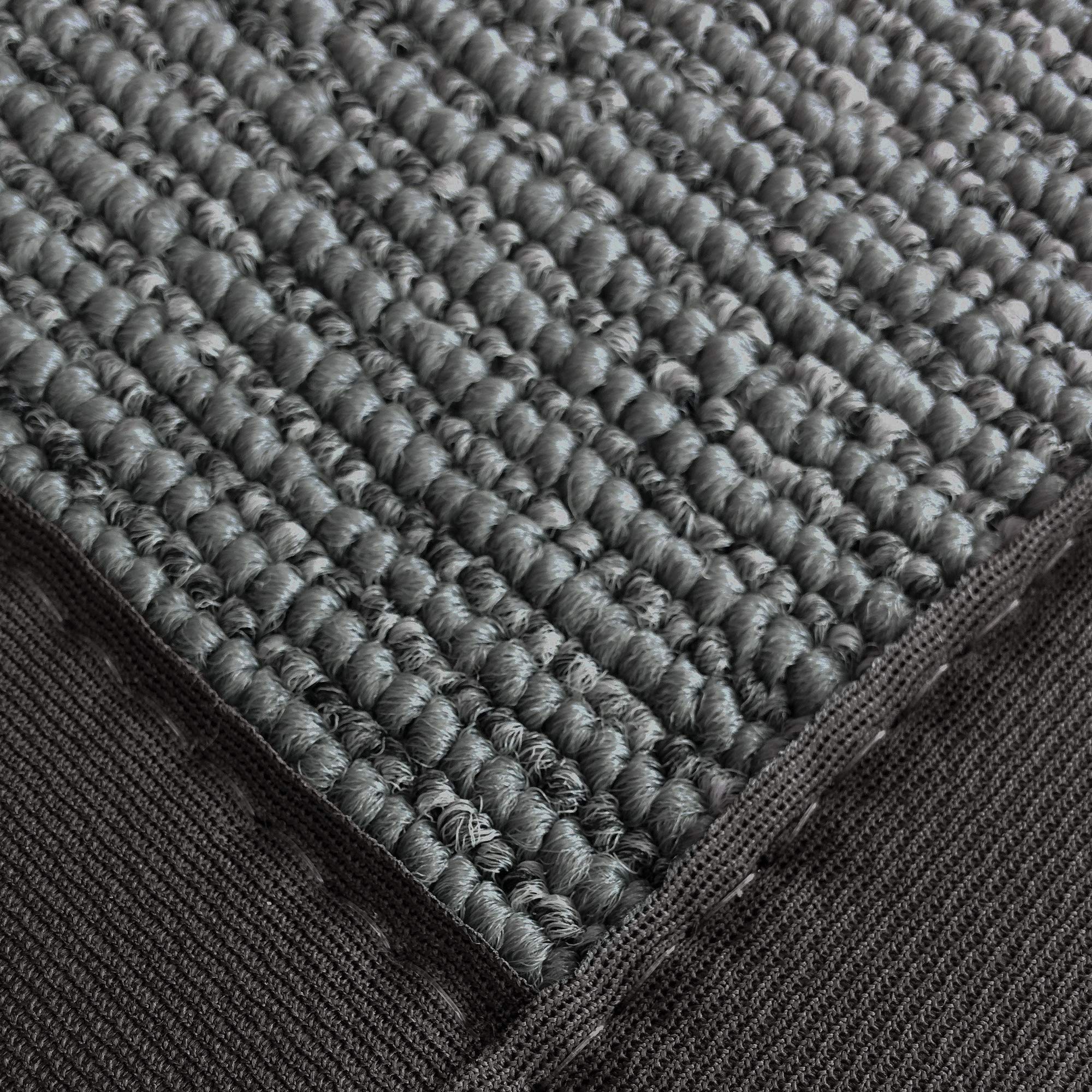 iCustomRug Synthetic Sisal Runner Rug - Soft Stain Resistant Easy Clean Graphite 28.5