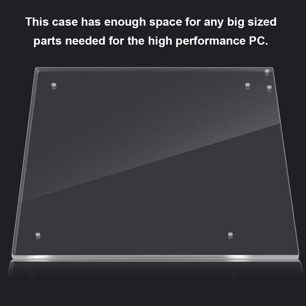Transparent Acrylic Open Frame Computer Case for ITX Motherboard - DIY Base Stand & Motherboard Holder | Perfect for Custom PC Builds, Gaming Rigs & Home Office Setups