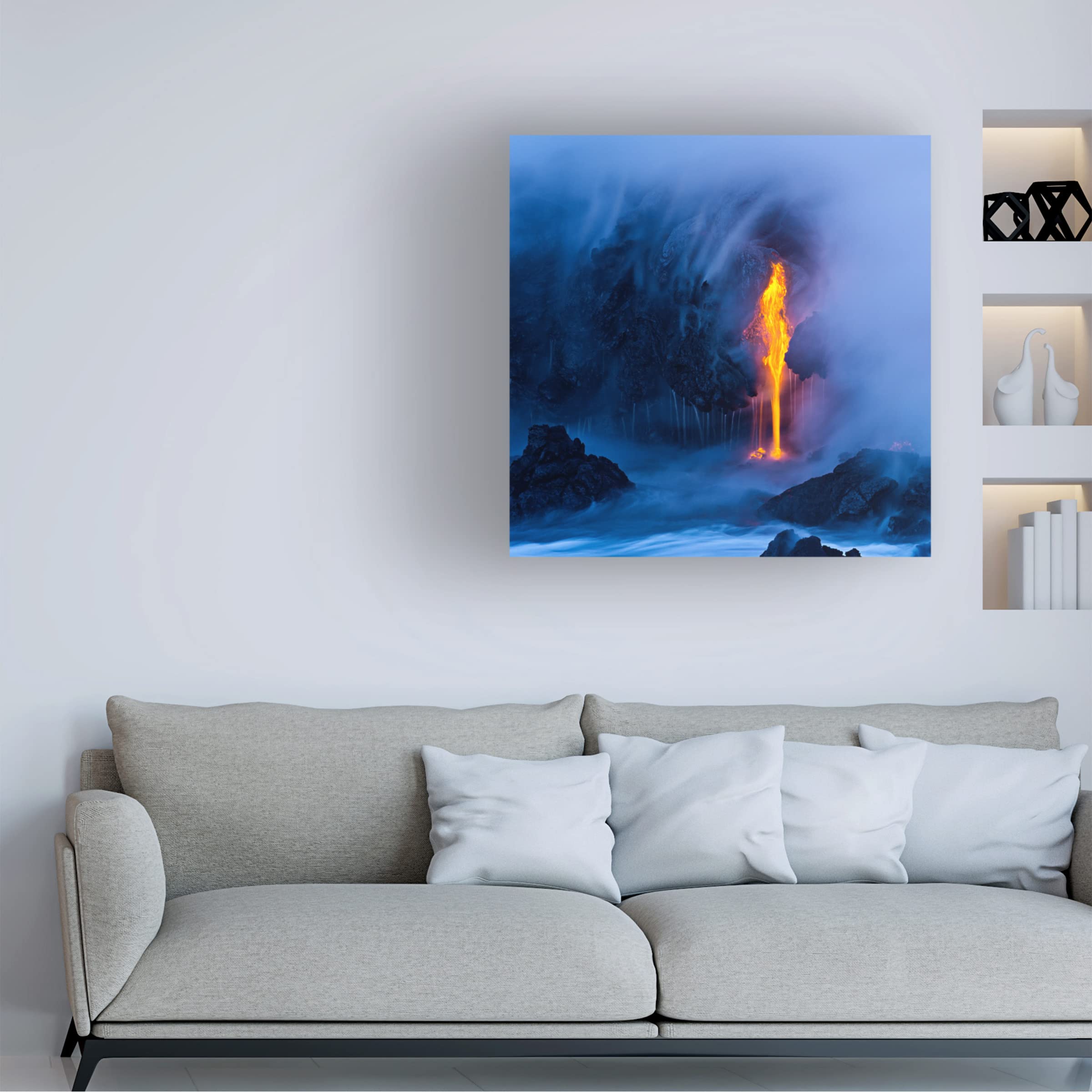 Electric Blue Canvas Wall Art by Miles Morgan - Stunning Modern Abstract Painting for Living Room, Bedroom & Office Decor