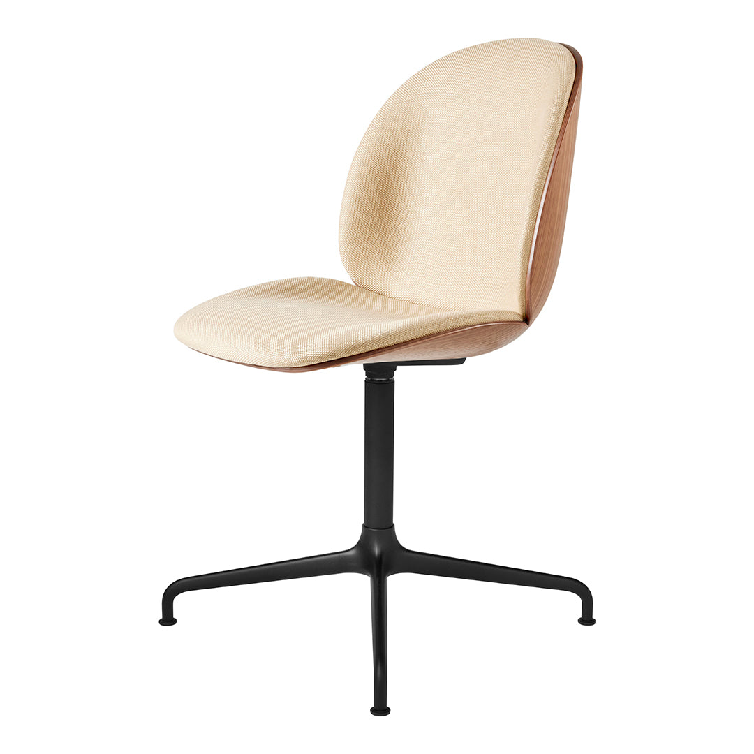 Ergonomic Beetle Meeting Chair with Front Upholstery, 4-Star Aluminum Base & 3D Veneer Shell - Perfect for Office, Conference Rooms, and Home Workspaces