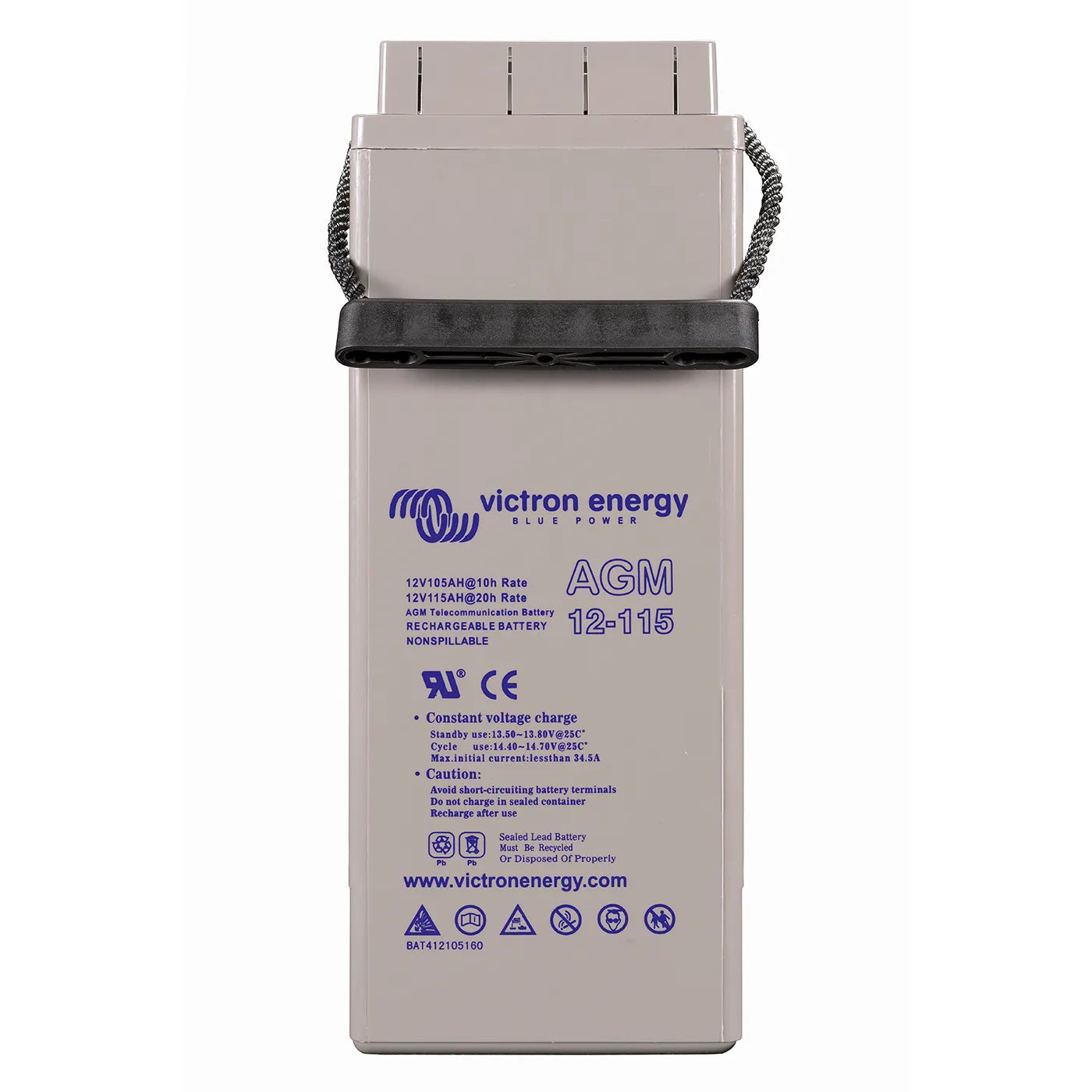 Victron Energy AGM Deep Cycle Battery - 12V 100Ah for Solar, RV, Marine & Telecom Use - Reliable Power Storage for Off-Grid & Backup Systems