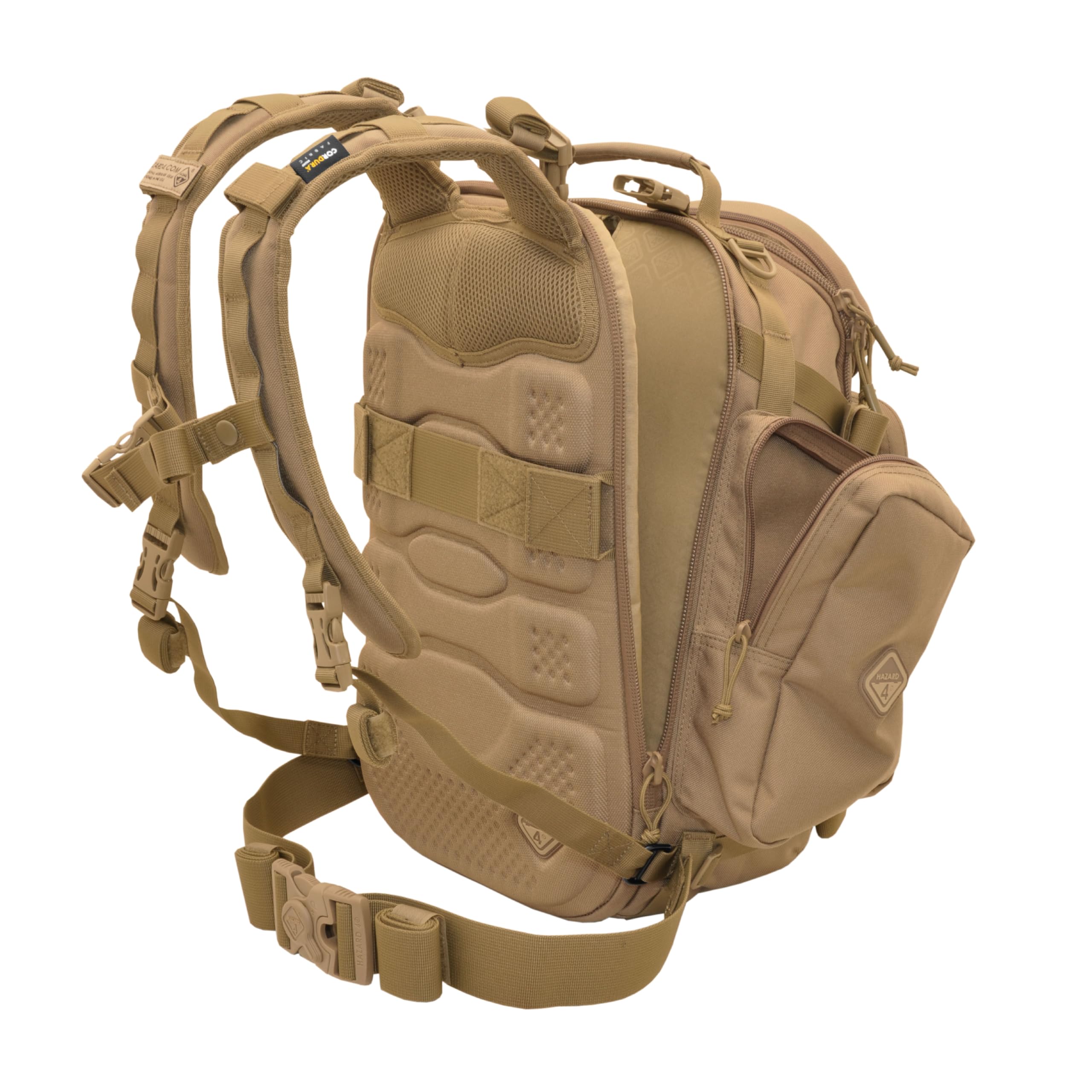 HAZARD 4 Tactical Backpack - Coyote Brown Military Style Rucksack for Outdoor Adventure, Hiking & Travel - Durable Molle Compatible Pack for Camping, Survival Gear & EDC