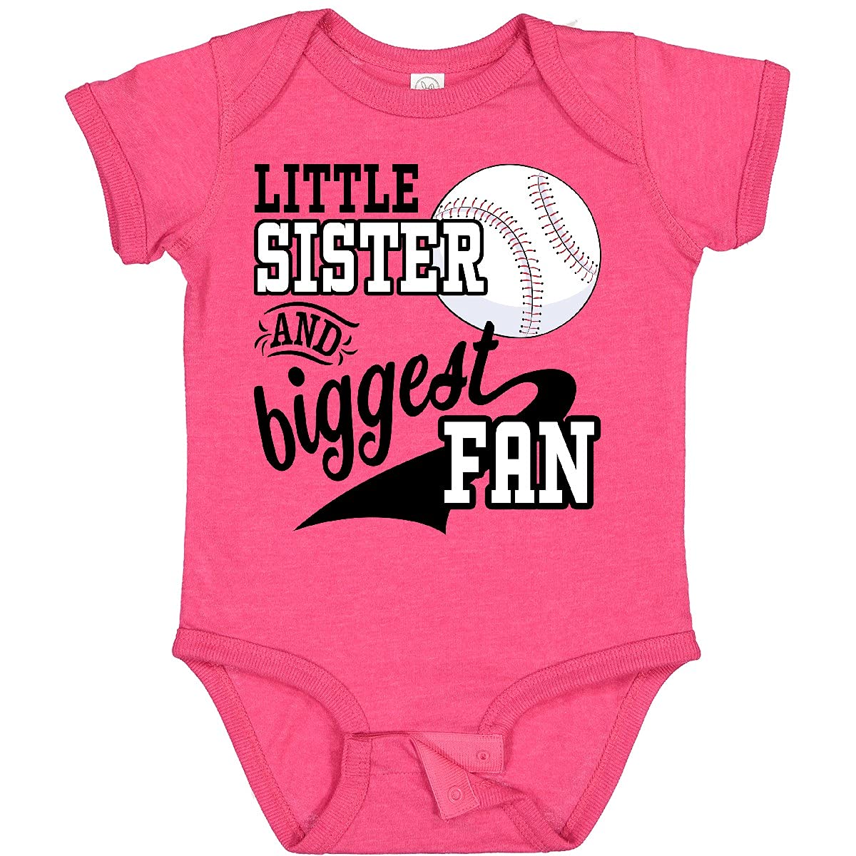 Inktastic Little Sister and Biggest Baseball Fan Baby Bodysuit - Cute Baseball-Themed Onesie for Infants & Toddlers - Perfect for Sibling Matching Outfits, Baseball Games, and Family Photos