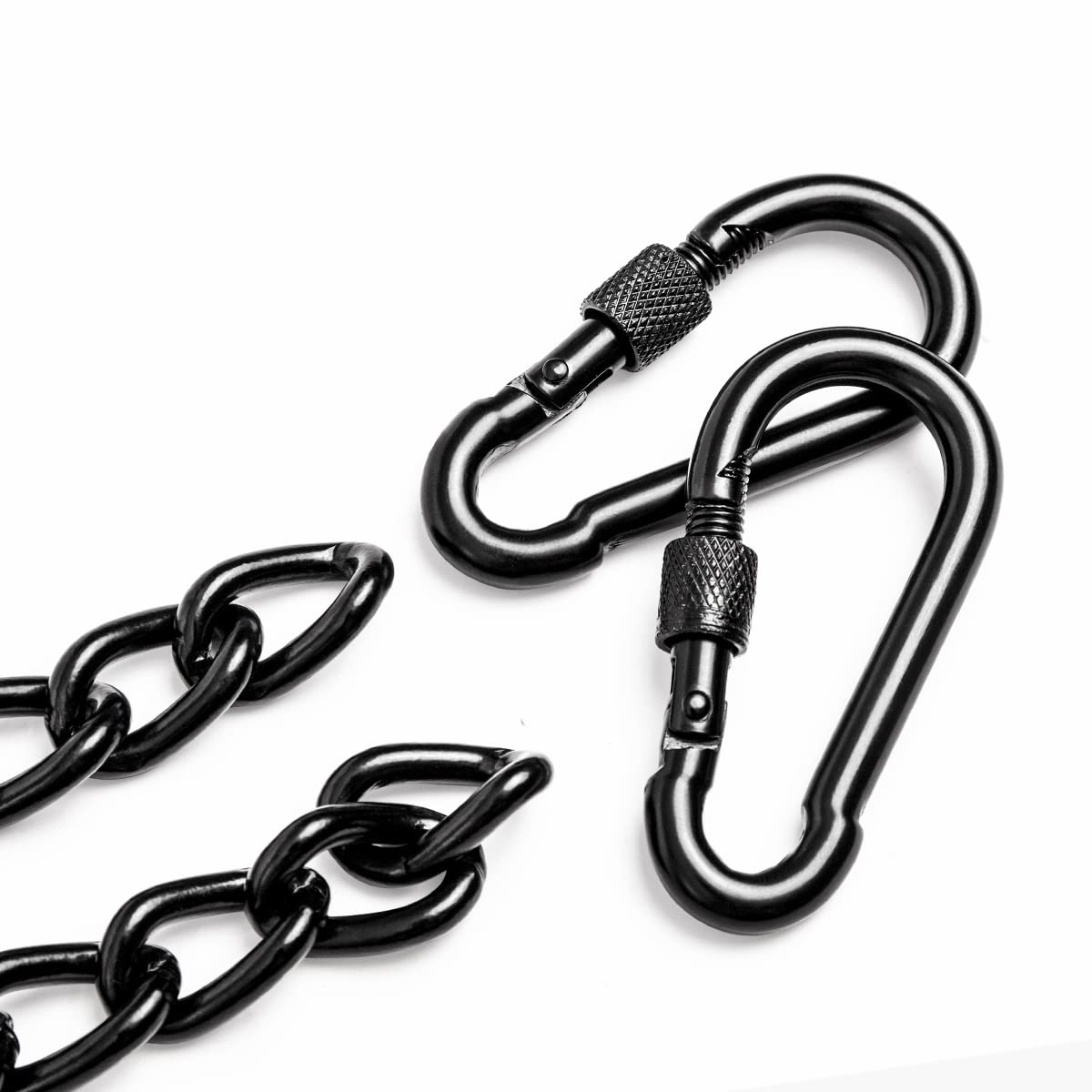 2 Pack Heavy Duty Hanging Chair Chain & Punching Bag Chain with Carabiners - Indoor/Outdoor Hammock, Swing, Gym Equipment Accessories