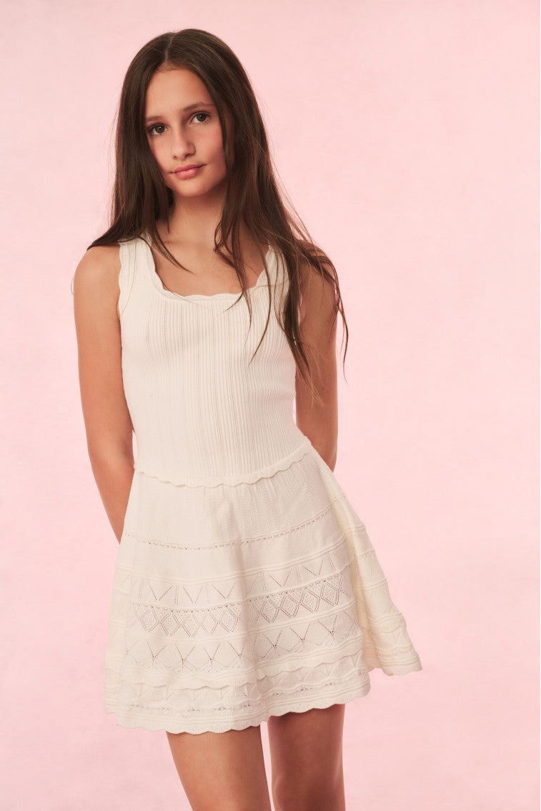 Ronellia Girls Ivory Dress - Elegant & Comfortable for Parties, School, and Special Occasions