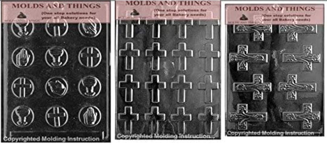 Premium Cross Chocolate Candy Mold - Bite-Sized Communion Mints & Chocolate Candy Maker with Detailed Molding Instructions - Perfect for Easter, Baptism, Church Events & Holiday Treats
