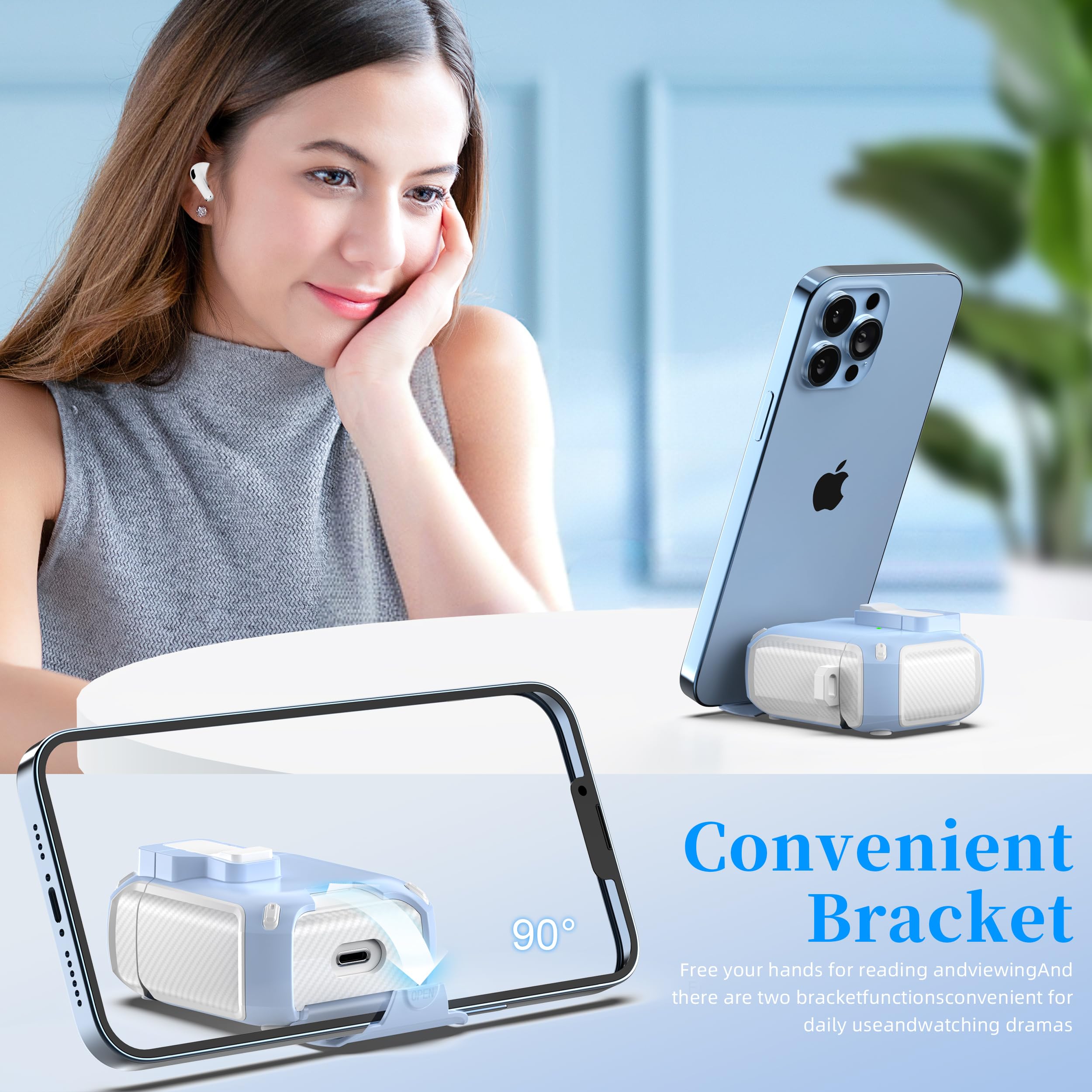 Magnetic AirPods Case Cover for 1st/2nd Gen - Magsafe Compatible, Auto Lock, Dust-Proof Charging Port & Stand Design with Cleaning Kit (Snow White/Sky Blue) - Perfect for Travel, Work & Daily Protection