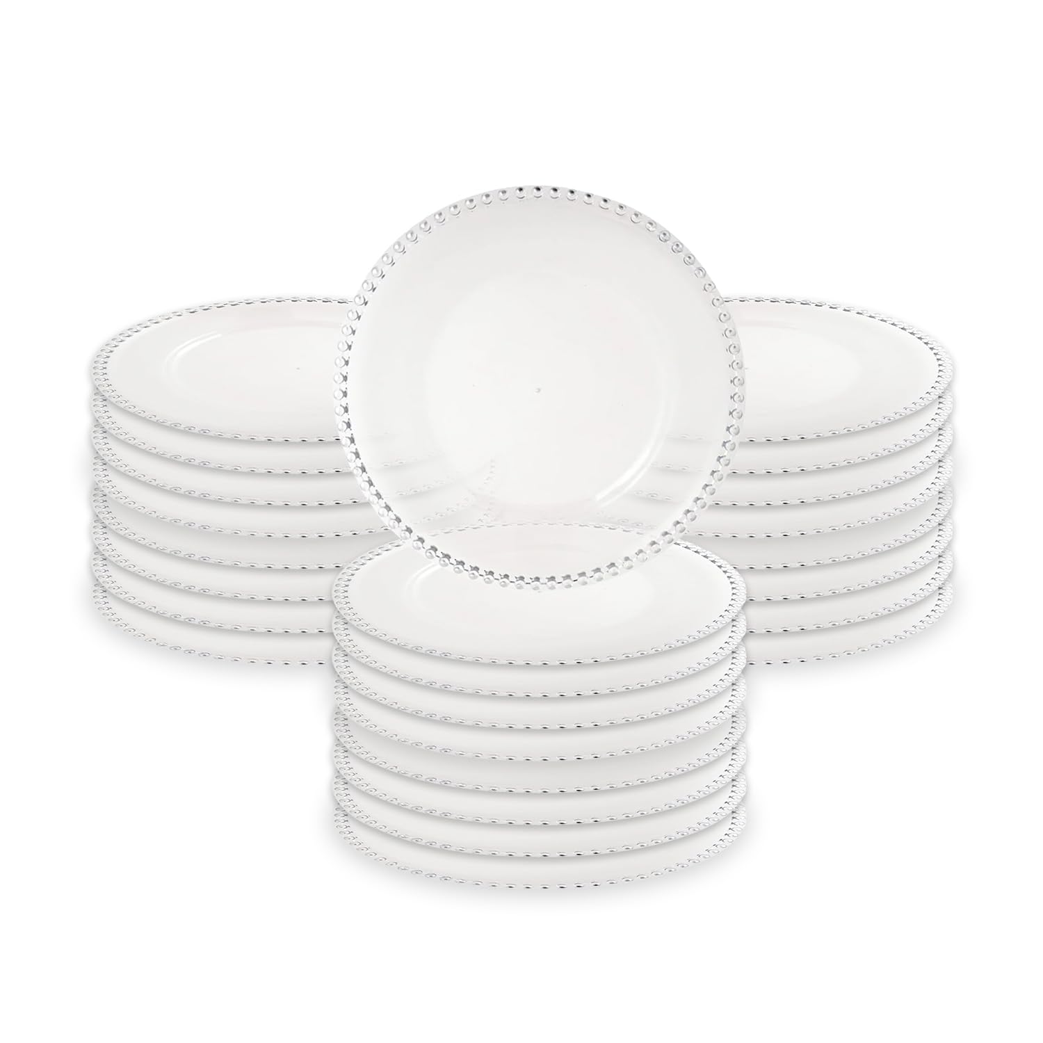 MYEventProducts 8-Pack 13 Inch Clear Glass Charger Plates - Heavy Duty Wedding Reception Plates, Durable Party Supplies for Formal Dinners, Buffets & Special Events (CLEAR)