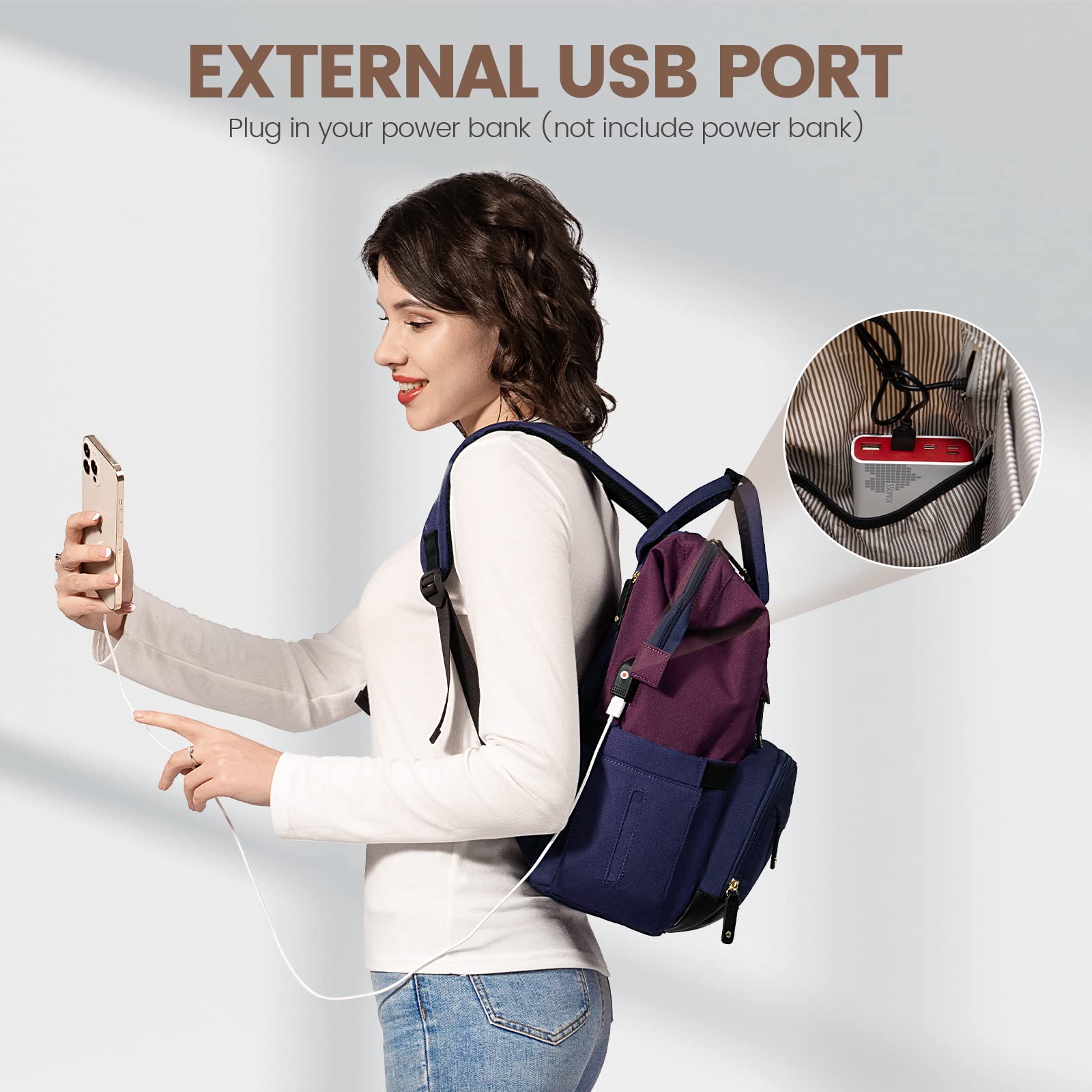 LOVEVOOK Women's Laptop Backpack - Stylish Work Backpack for Professionals, Teachers & Students - Perfect for Office, School & Travel (Fits 15.6 Inch Laptop)