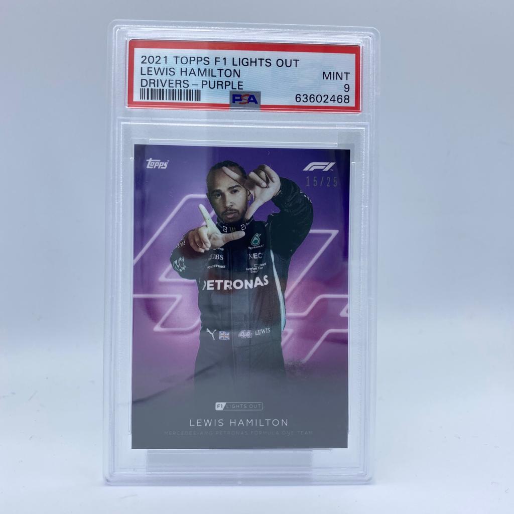 PSA 9 Graded 15/25 Lewis Hamilton Purple Parallel F1 Racing Card - Perfect for Collectors, Investors & Formula 1 Fans