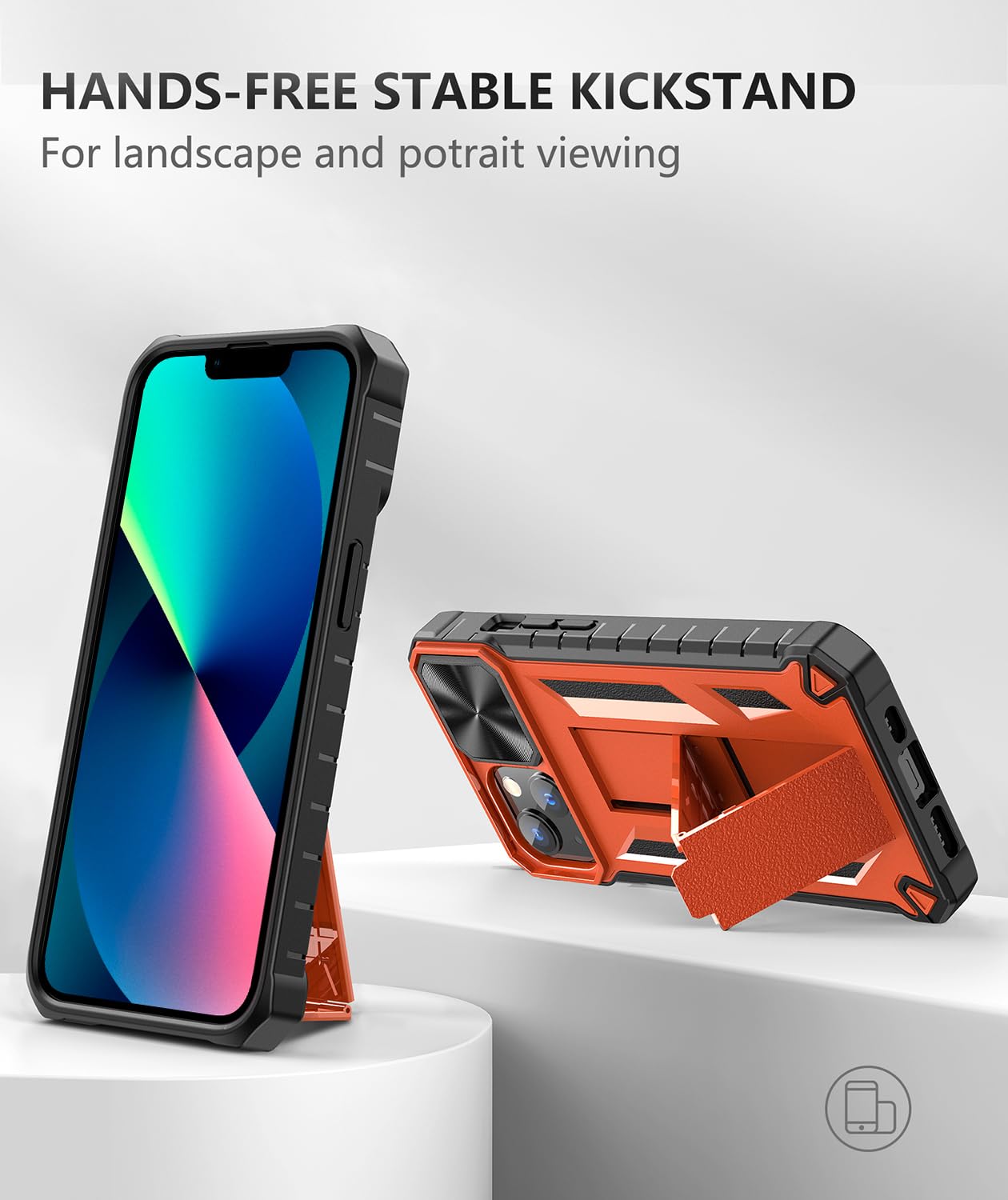SOiOS Shockproof Military Grade iPhone 16e/13/14 Case with Kickstand - Rugged TPU Hybrid Protective Cover with Matte Texture | Perfect for Outdoor Activities, Work & Daily Use