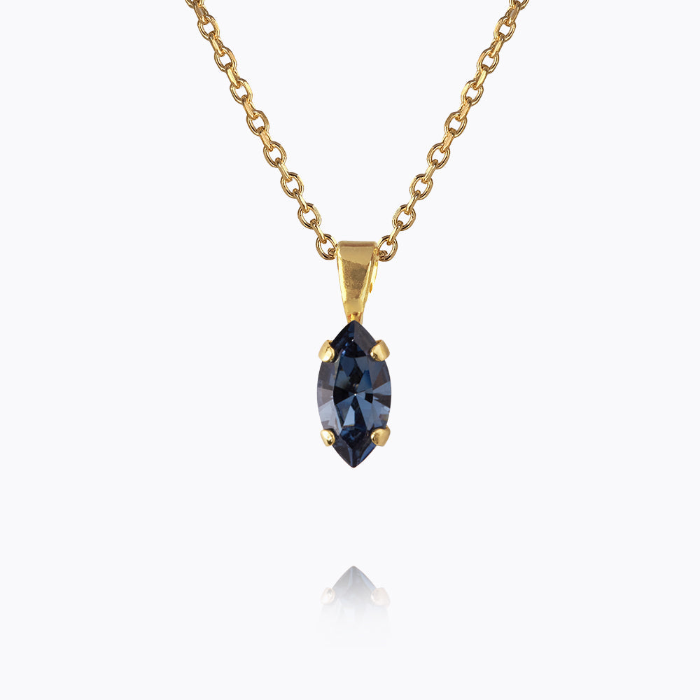 Petite Navette Necklace in Denim Blue - Elegant Minimalist Jewelry for Women | Perfect for Everyday Wear, Office & Special Occasions