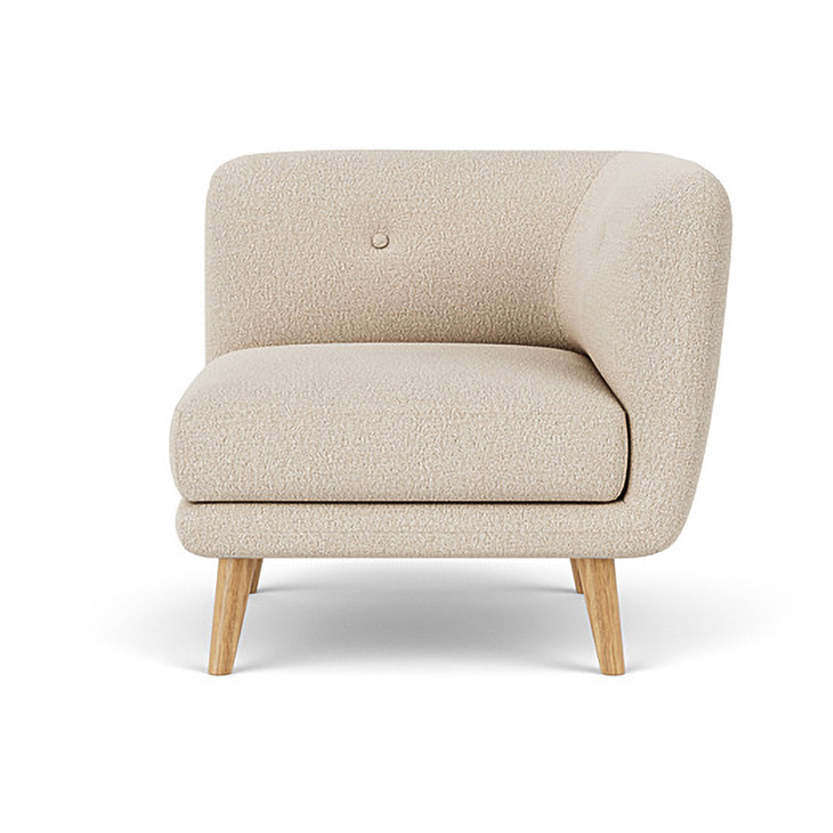 Alfred Boucle Right 1 Seater Modular Sofa - Modern Accent Chair for Living Room, Bedroom & Office - Compact Single Seater Couch with Removable Cushions