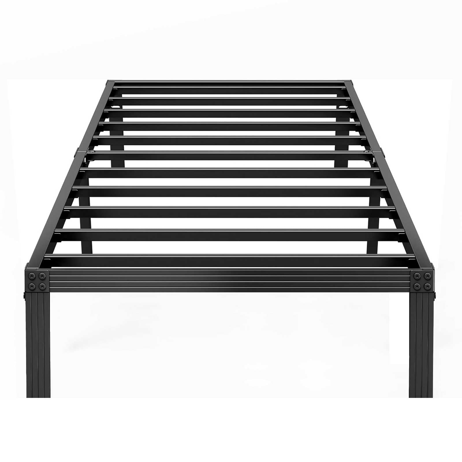ZIYOO Twin XL Bed Frame - 12 Inch Heavy Duty Platform Bed with 2000lbs Steel Slats | No Box Spring Needed, Non-Slip Design, Easy Assembly & Noise-Free | Ideal for Dorms, Guest Rooms & Small Spaces with Under Bed Storage | Black