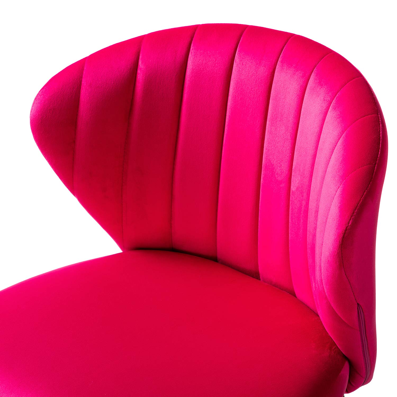 TINA'S HOME Velvet Dining Chairs Set of 2 - Modern Upholstered Side Chairs with Golden Metal Legs, Small Armless Accent Chairs for Living Room, Kitchen, Bedroom & Beauty Salon | Perfect for Small Spaces, Dining Sets and Home Decor (Fuchsia Pink)