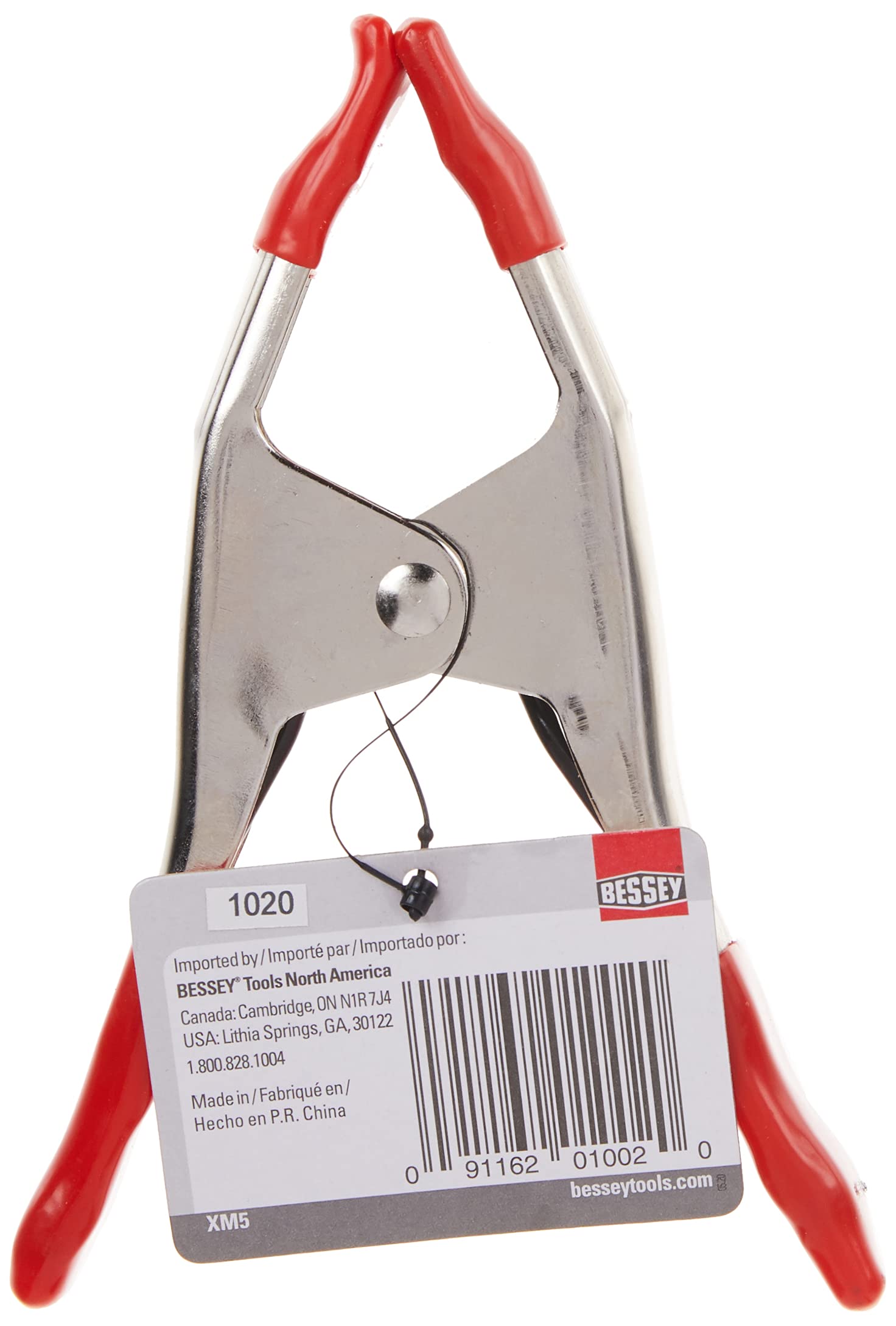 Bessey Tools XM-5 4-Piece Spring Clamp Set - 2 Inch Light Duty Steel Clamps for Woodworking, DIY Projects & Home Repairs - Perfect for Holding, Gluing & Securing Materials
