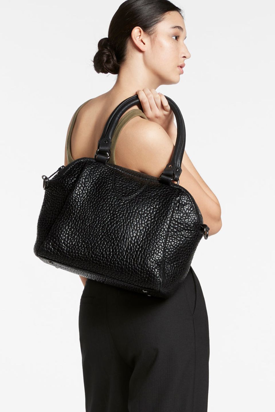 Stylish Black Bubble Leather Handbag for Women - Trendy Crossbody Purse with Adjustable Strap - Perfect for Work, Date Night & Travel Accessories