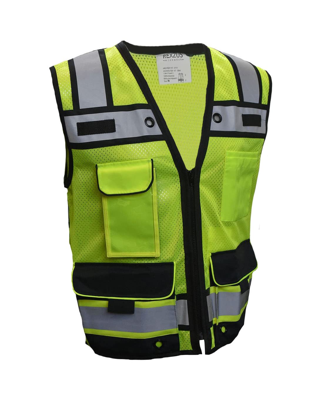 B Engineer High Visibility Reflective Safety Vest with Zipper & Pockets - Breathable Mesh Construction for Construction Workers, Road Crews & Nighttime Safety