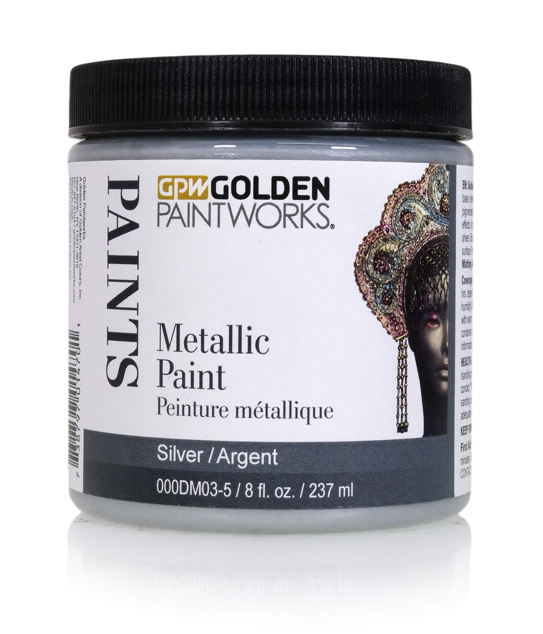 Professional Metallic Acrylic Paint - 8 oz Jar, Silver - Premium Decorative Paint for DIY Crafts, Home Decor & Art Projects