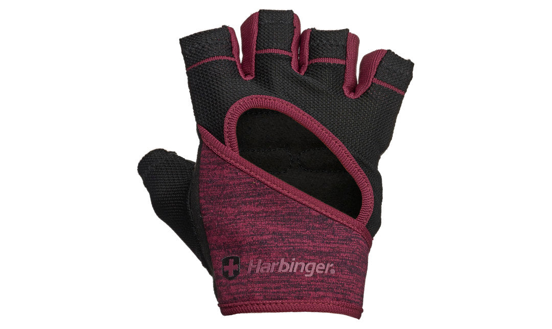 Harbinger Women's FlexFit Weightlifting Gloves - Merlot Color for Gym, CrossFit & Strength Training