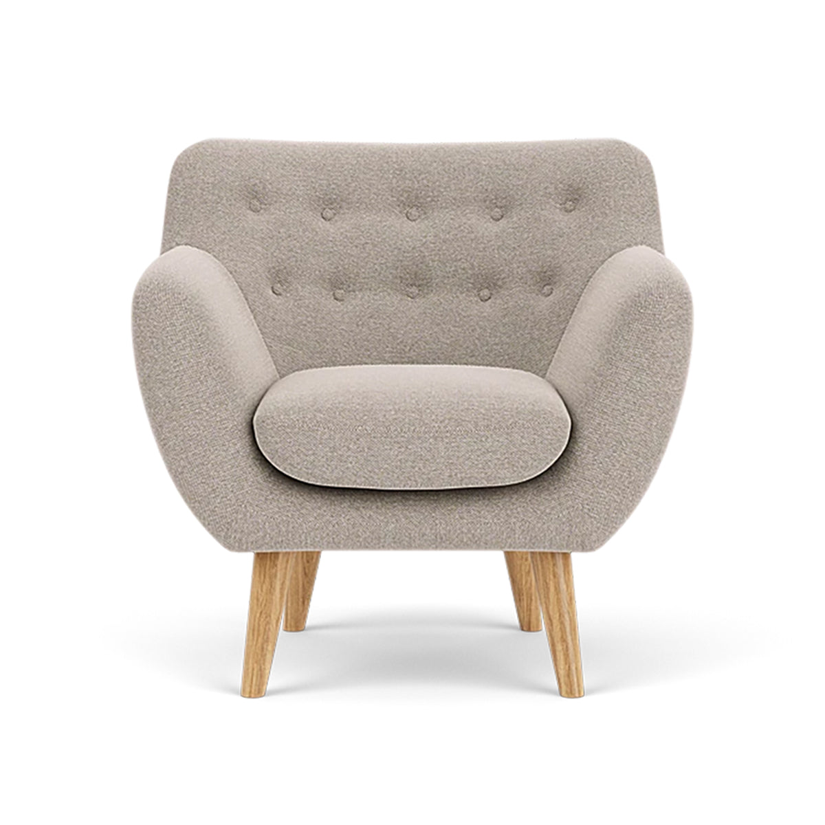 Anne Fabric Armchair - Modern Upholstered Accent Chair for Living Room, Bedroom & Office - Comfortable Lounge Chair with Sturdy Wooden Legs (Perfect for Reading, Relaxing & Home Decor)
