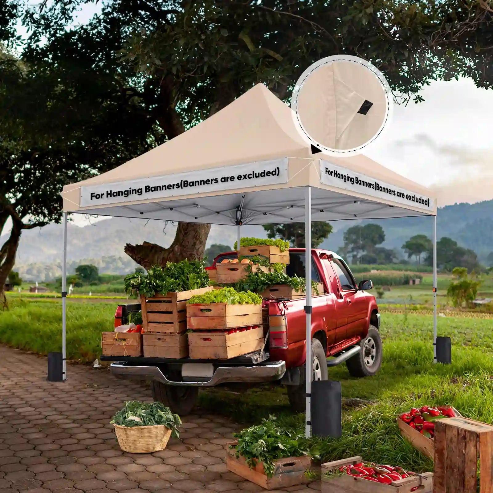 10'x10' Fire Retardant Commercial Pop Up Canopy Tent - Heavy Duty Outdoor Instant Shelter for Events, Markets & Backyard Parties