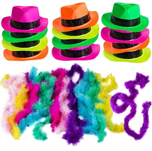 Fedora Hats With Mini Boas