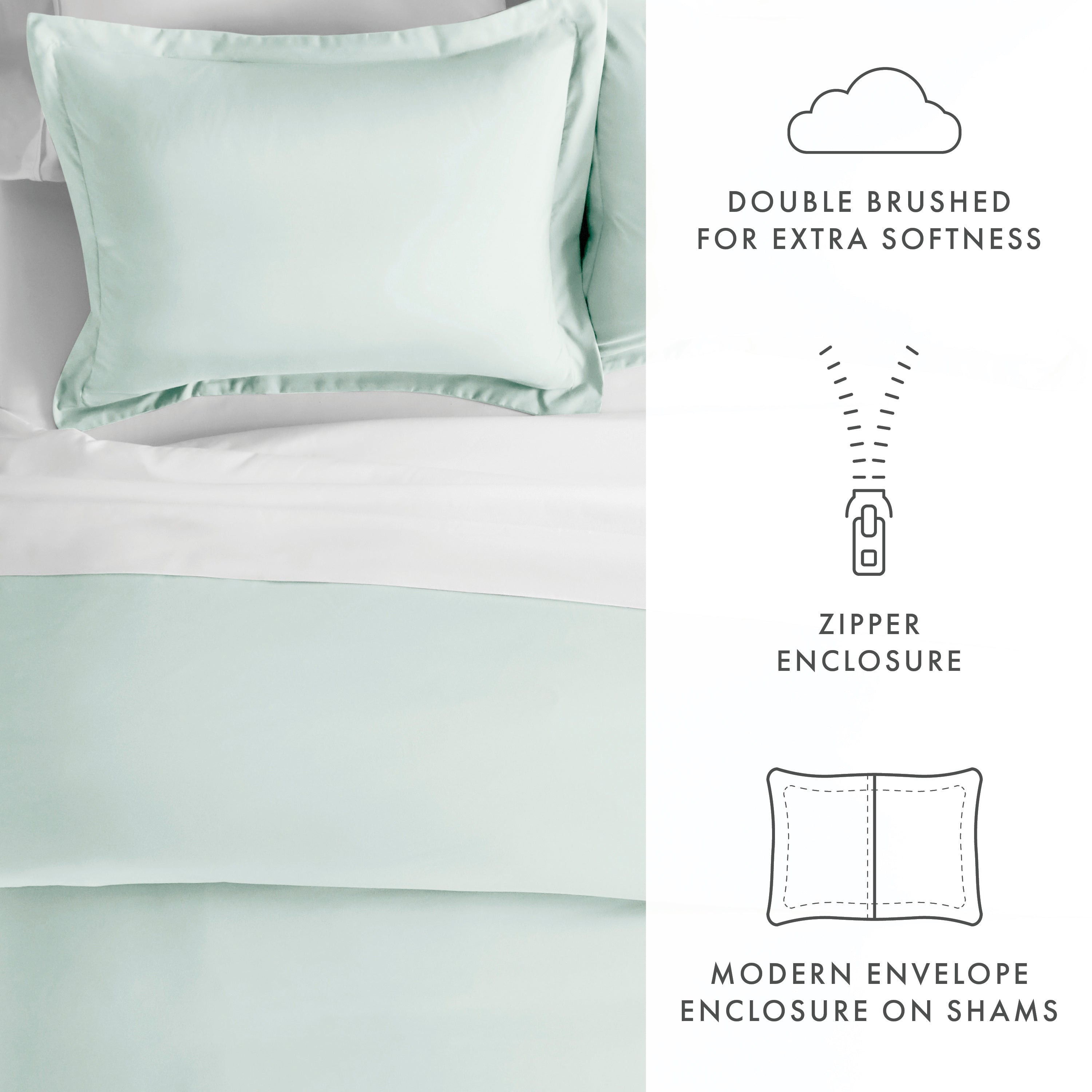 3 Piece Essential Duvet Cover Set - Soft & Breathable Bedding Set with Pillowcases - Perfect for Master Bedroom, Guest Room & Dorm Decor (Queen/King Size)