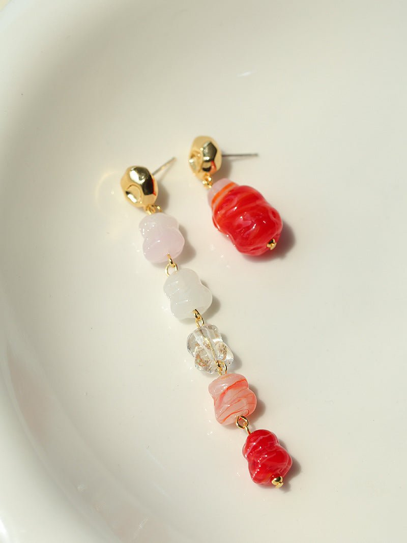 Dopamine Candy Drop Earrings - Strawberry Kiss Style Dangle Earrings for Women | Trendy Sweet Jewelry Gift for Party, Date Night & Everyday Wear