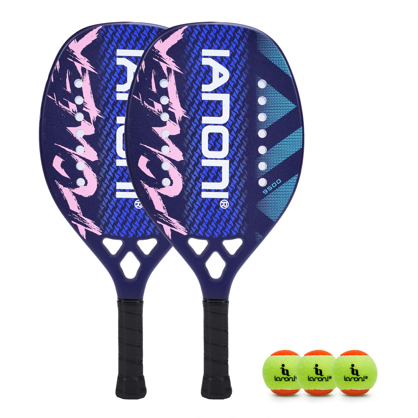 Premium Carbon Fiber Beach Tennis Paddle with EVA Memory Foam Core - Lightweight & Durable Racket for Outdoor Beach Tennis, Backyard Games & Summer Sports Activities
