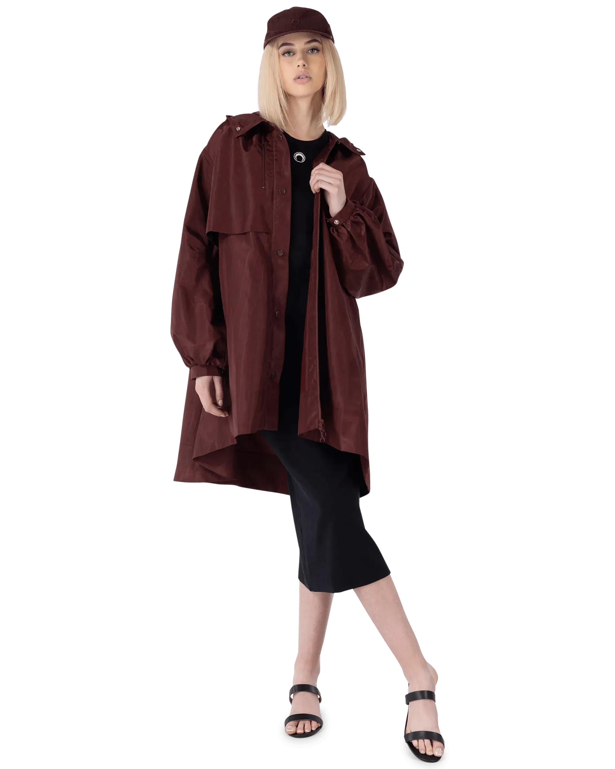 Stylish A-Line Moiré Windbreaker Jacket for Women - Lightweight Waterproof Outdoor Jacket for Running, Hiking & Travel