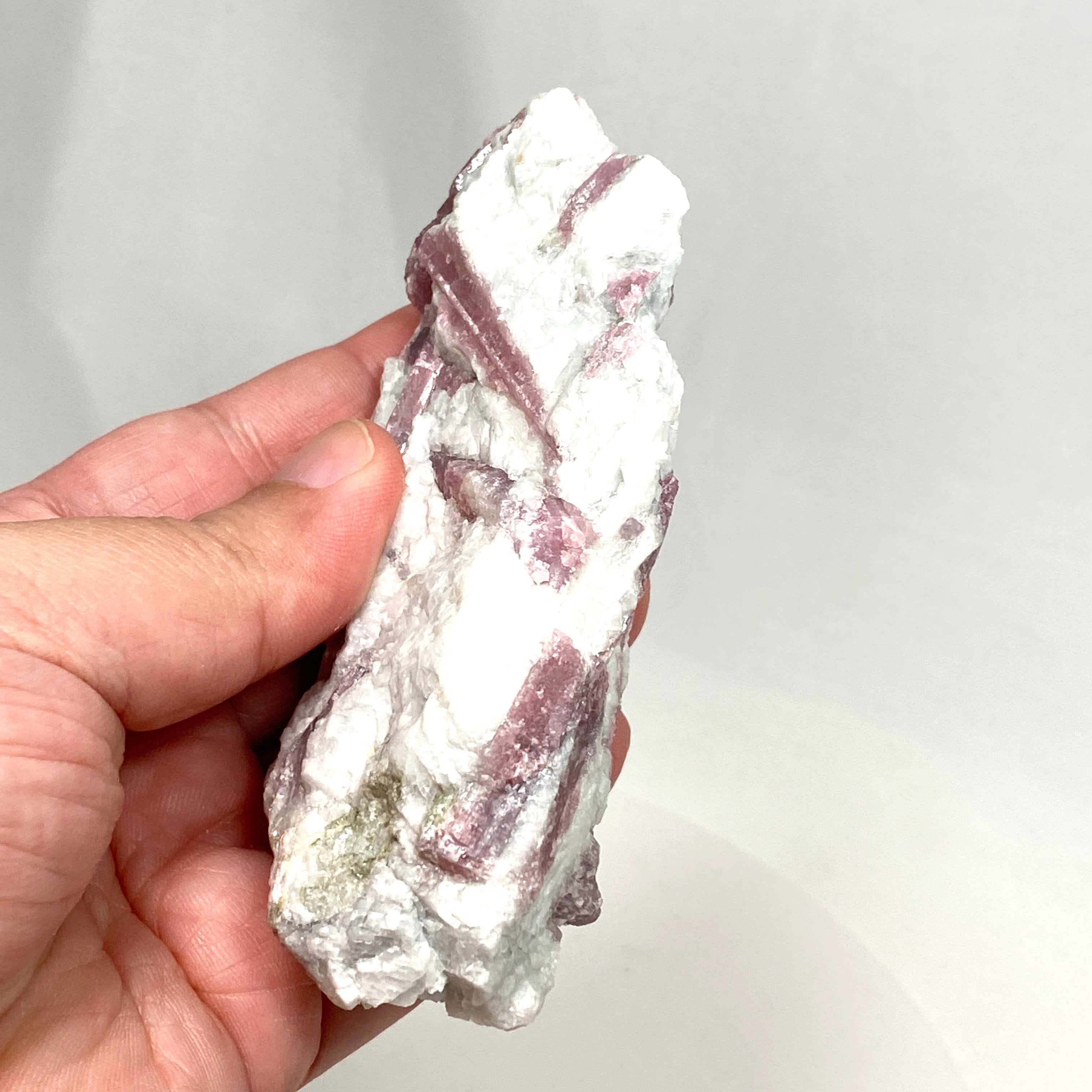 Natural Pink Tourmaline on Quartz Crystal Specimen - PTQ 01 | Healing Stone for Meditation, Reiki & Home Decor