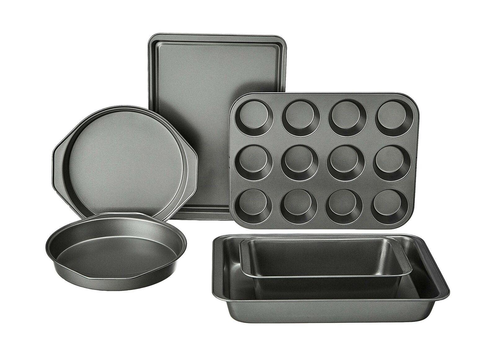 6-Piece Nonstick Carbon Steel Baking Set - Oven Safe Bakeware Kit for Cakes, Cookies & Bread | Essential Kitchen Tools for Home Bakers & Cooking Enthusiasts