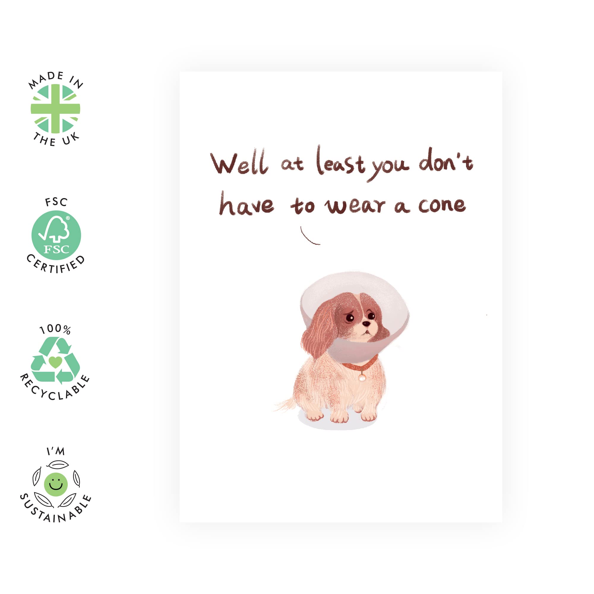 Get Well Soon Card with Cute Dog Wearing Cone - Thoughtful Recovery Gift for Men, Women, Dad, Mom, Daughter, Son & Friends - Includes Fun Stickers - Perfect for Hospital Visits, Care Packages & Cheering Up Loved Ones