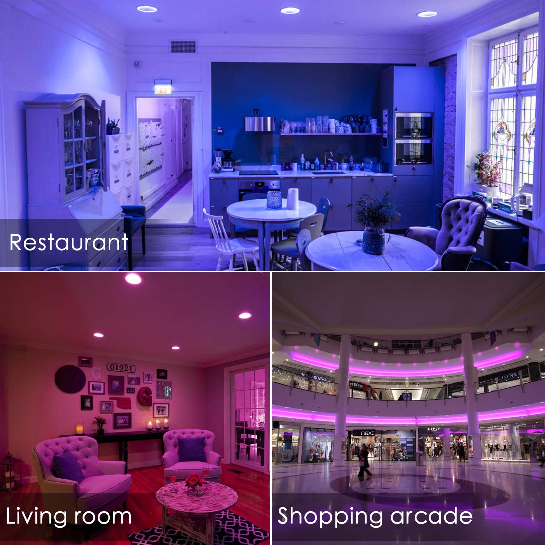 4 Inch 12W Smart LED Downlights for Ceiling - Alexa & Bluetooth Compatible, APP Controlled Recessed Lights with Dimmable Warm to Daylight White & RGB Color Changing (6 Pack, Cutout 100-110mm) - Perfect for Bedroom, Kitchen, Living Room Smart Lighting