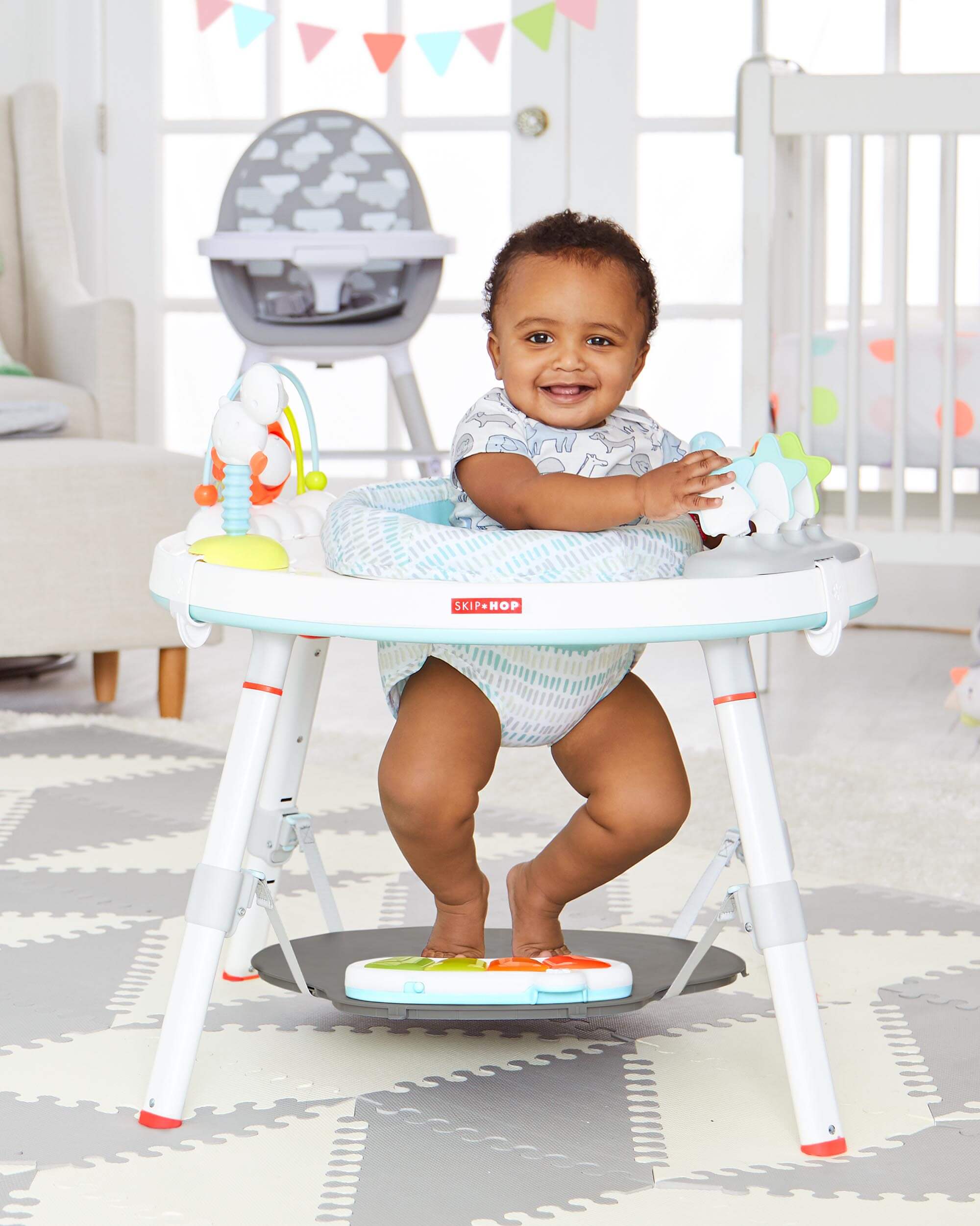 Skip Hop Silver Lining Cloud Baby Activity Center - Interactive Play Gym with Toys for Infants & Toddlers - Perfect for Tummy Time, Sensory Play and Early Development
