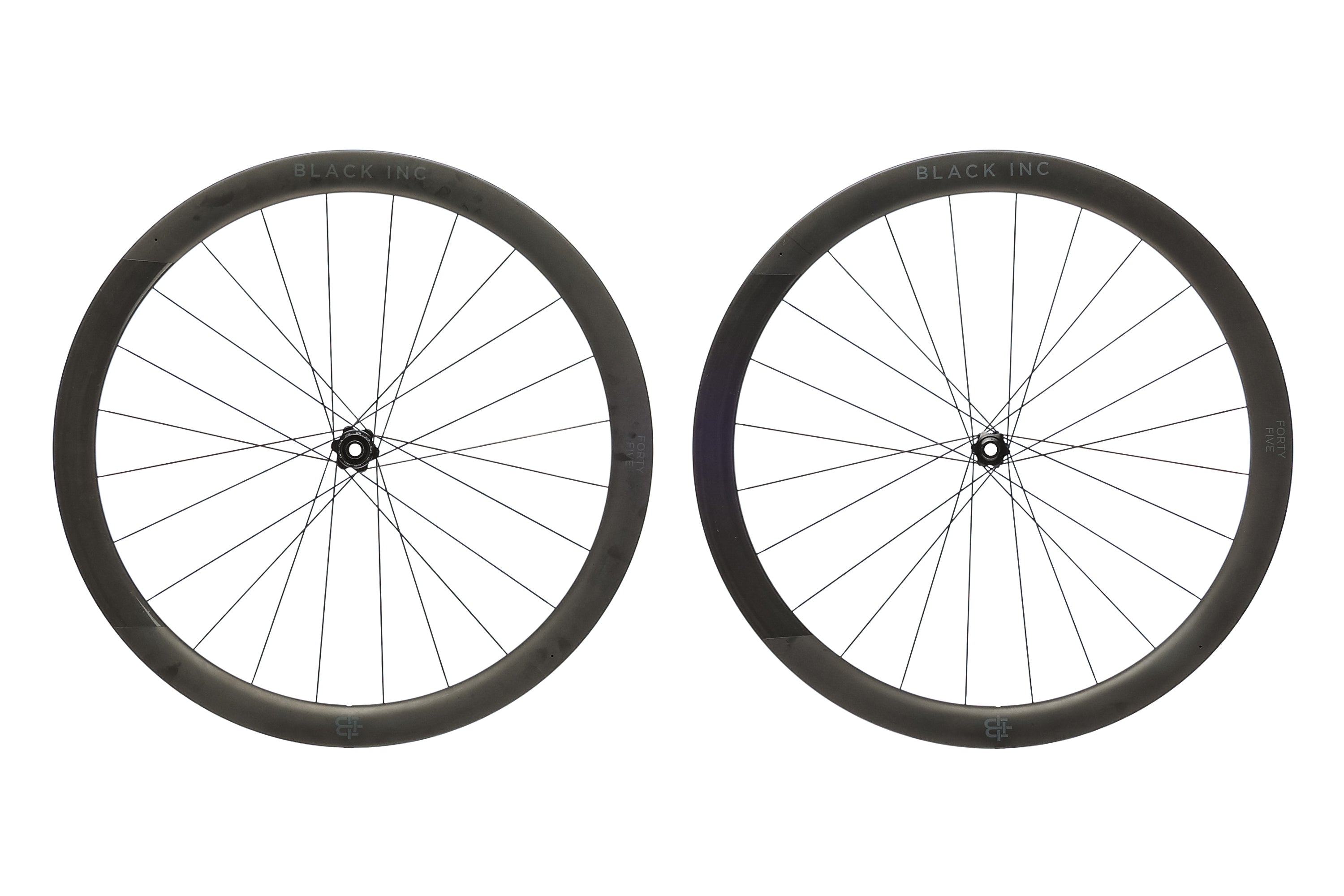 Black Inc 45 Carbon Tubeless 700c Wheelset - Lightweight Aero Road Bike Wheels for Racing & Performance Cycling | Perfect for Road Racers & Triathletes
