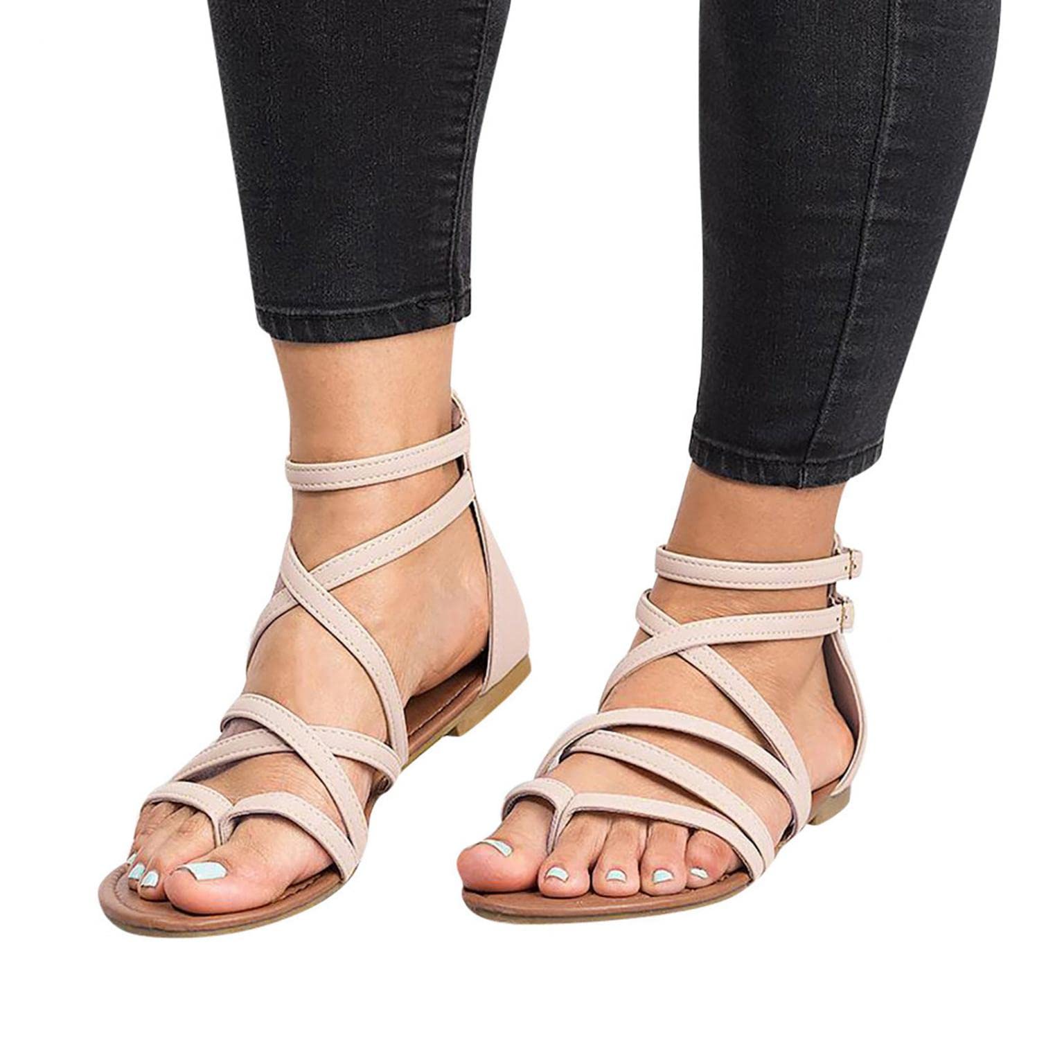 Women's Gladiator Sandals - Lace Up Roman Beach Shoes for Summer & Dressy Occasions