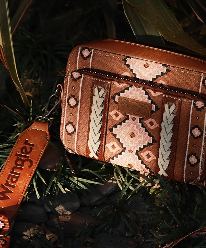 Wrangler Aztec Printed Crossbody Purse - Stylish Boho Shoulder Bag for Women | Perfect for Travel, Shopping & Everyday Use