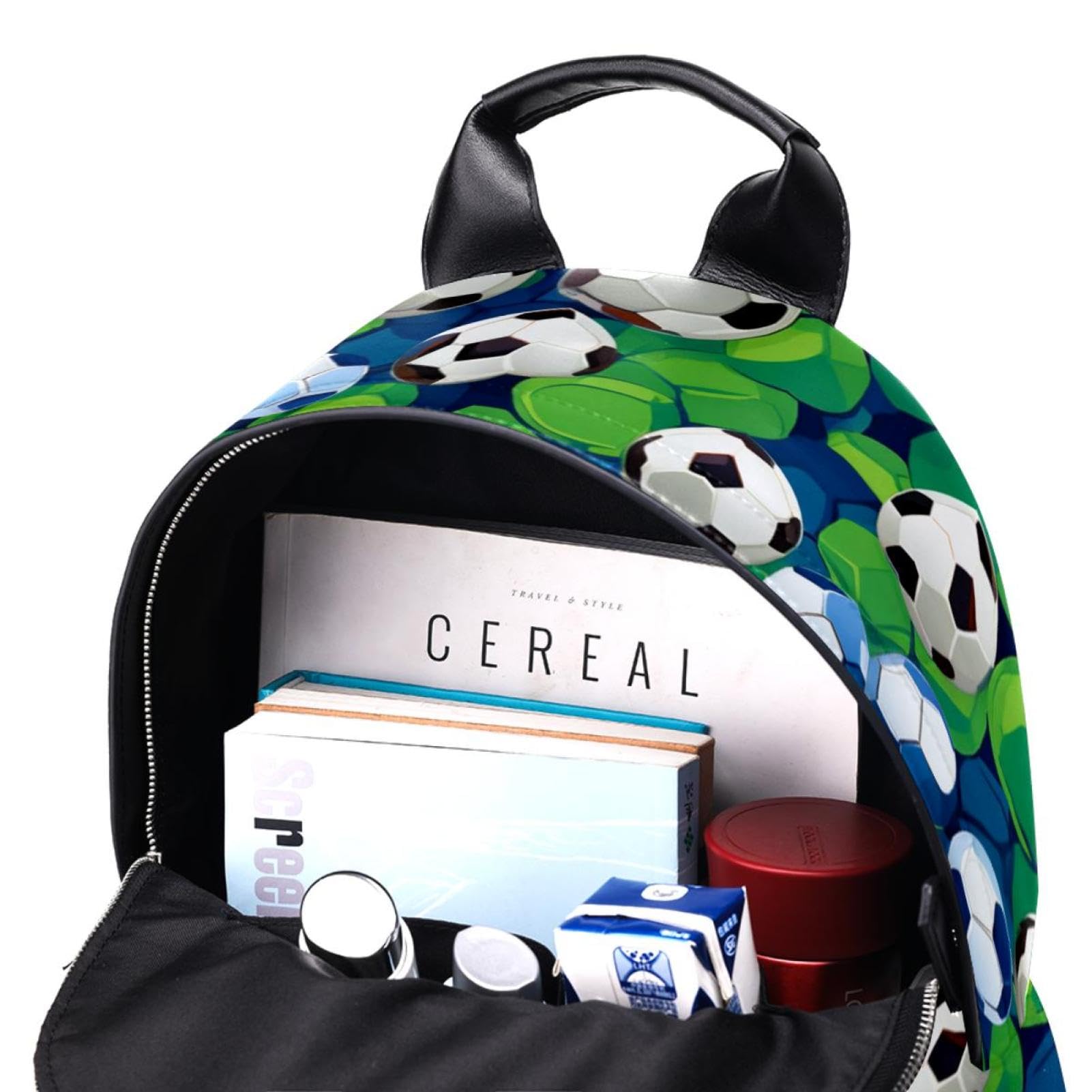Stylish Travel Backpack for Women & Men - Durable Floral Soccer Ball Design Backpack for School, Work, Gym & Outdoor Adventures