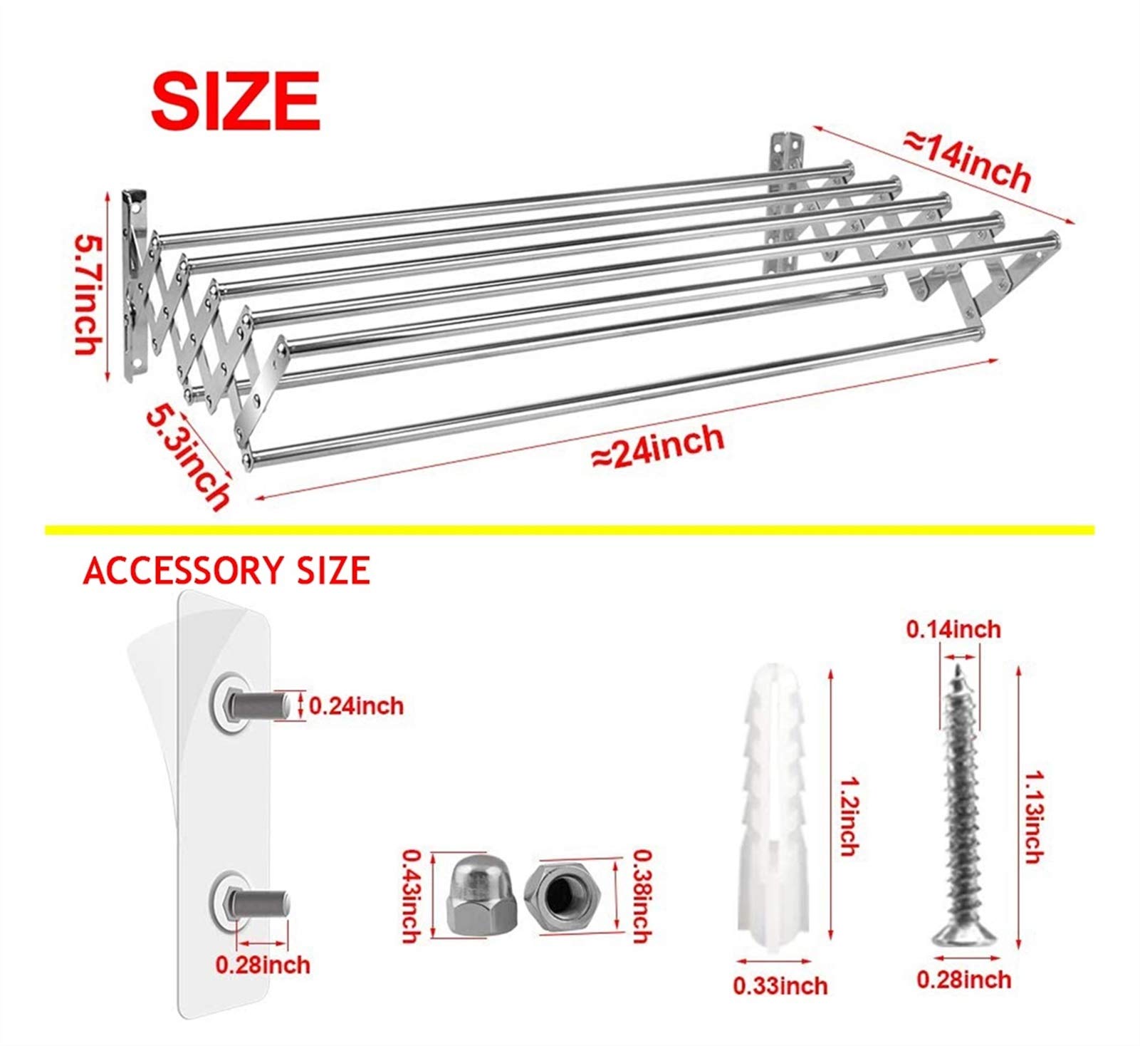Premium Stainless Steel Wall-Mounted Retractable Towel Rack - 100cm Foldable Drying Hanger for Bathroom, Kitchen & Wet Areas (Silver) | Space-Saving Solution for Small Homes & Apartments
