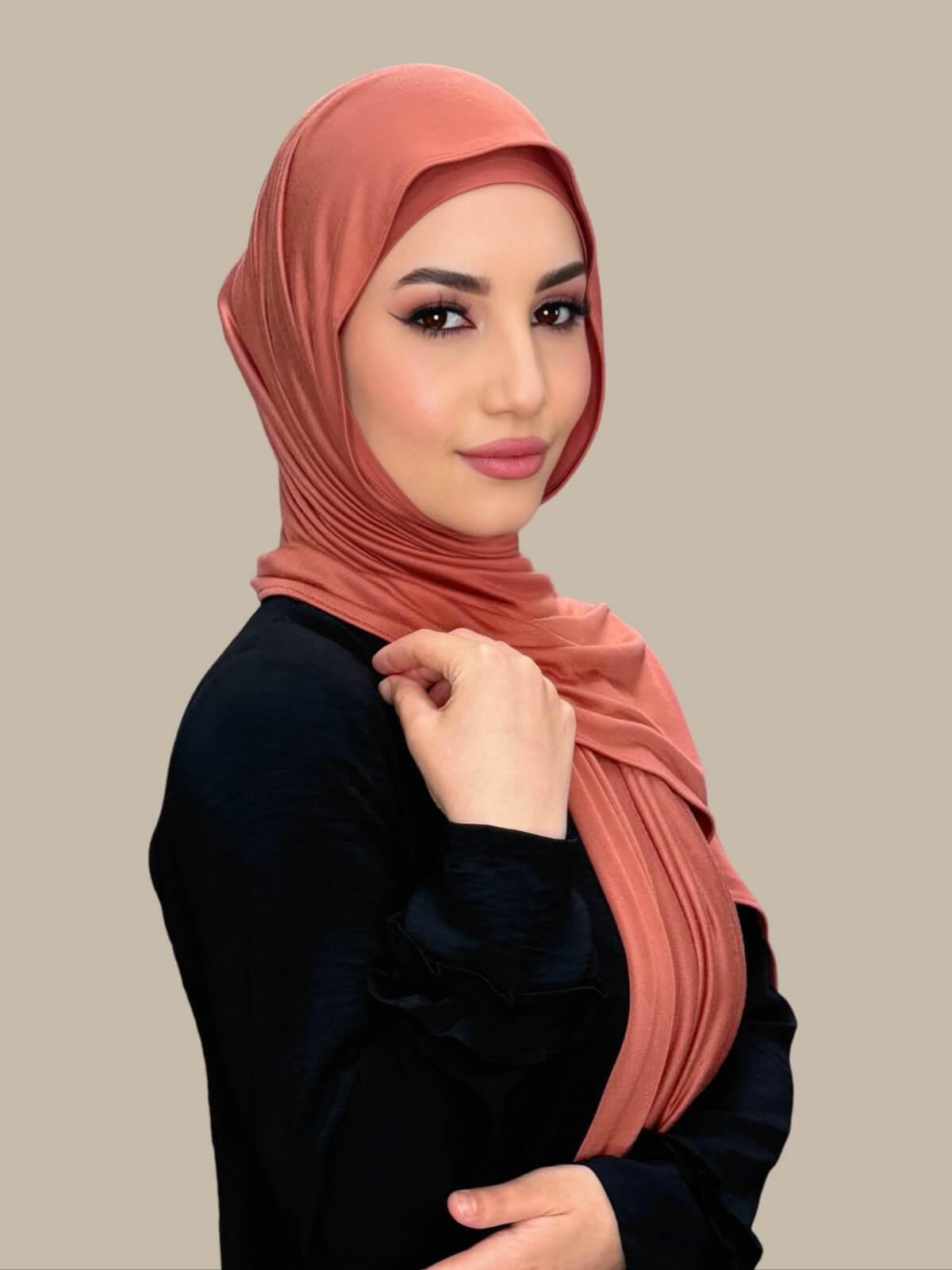 Premium Jersey Hijab Brick Red - Soft & Comfortable Muslim Headscarf for Women - Perfect for Daily Wear, Prayer, and Special Occasions
