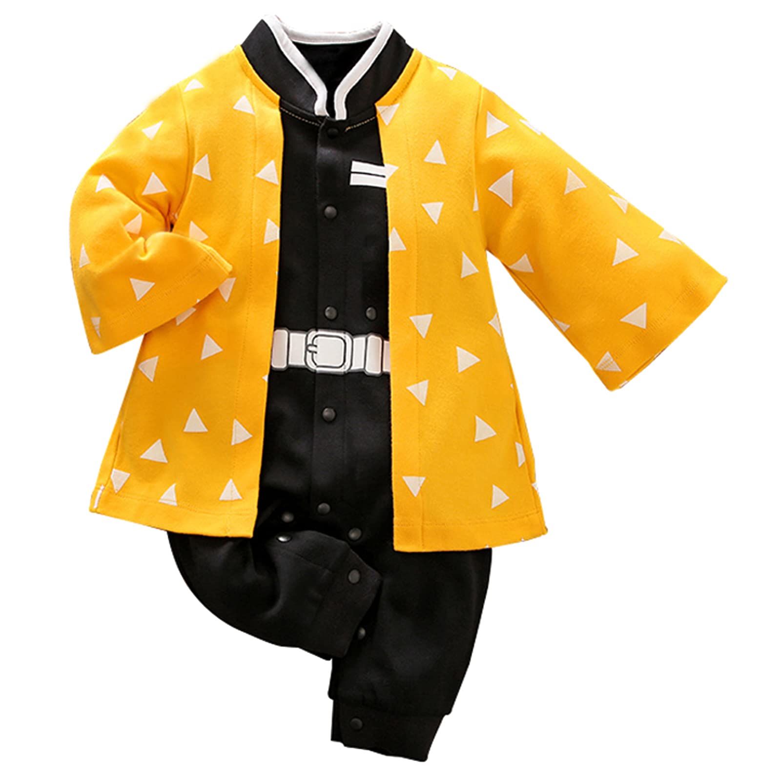 **Adorable Yellow Cartoon Baby Jumpsuit - Newborn One-Piece Romper for Halloween Cosplay (9-12 Months) | Soft & Comfortable Infant Outfit for Parties, Photo Shoots & Everyday Wear**
