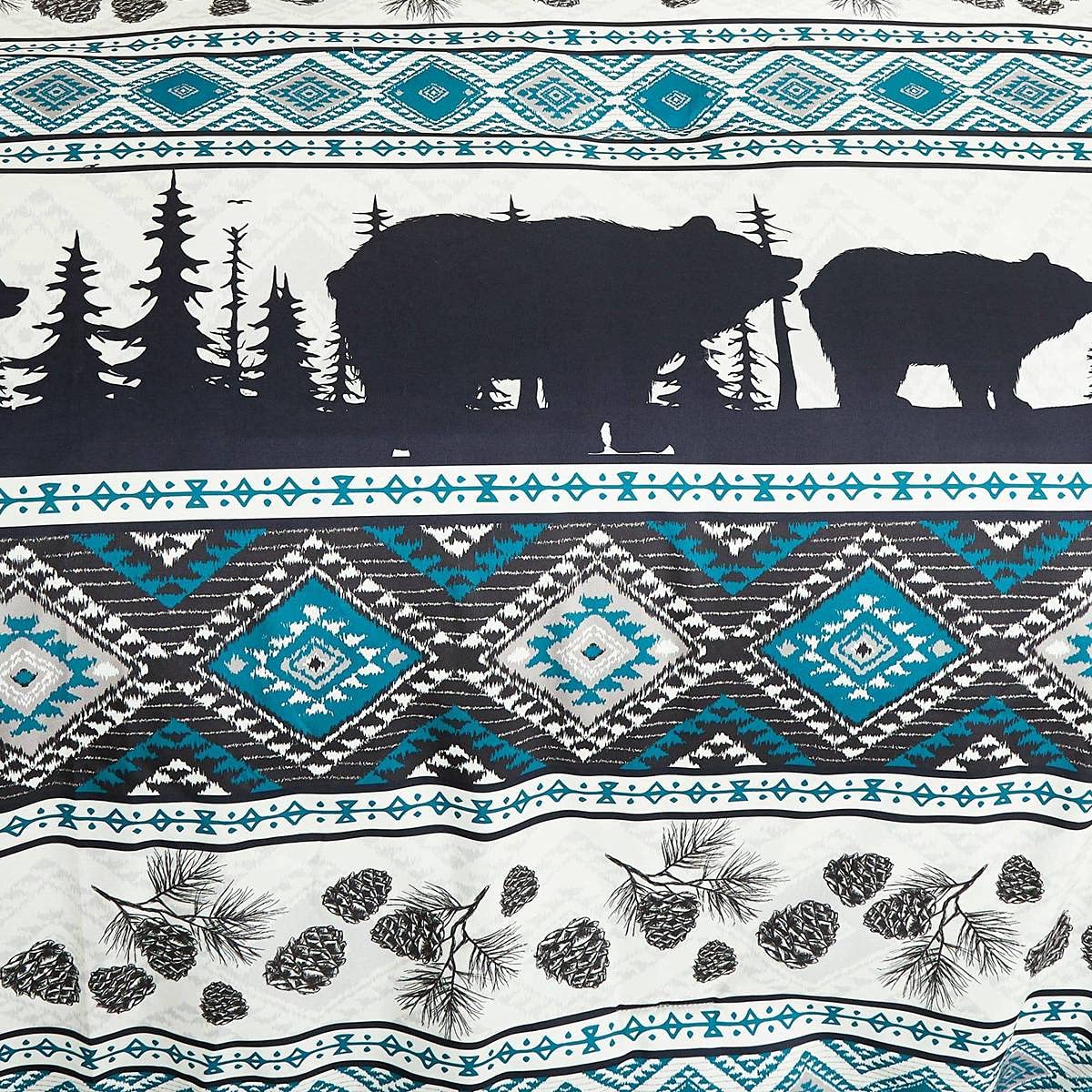 Linen Mart Queen Comforter Set - 6 Piece Microfiber Bedding with Southwest Turquoise Aztec Design | Soft & Breathable for All Seasons | Perfect for Master Bedroom, Guest Room, or Dorm Decor
