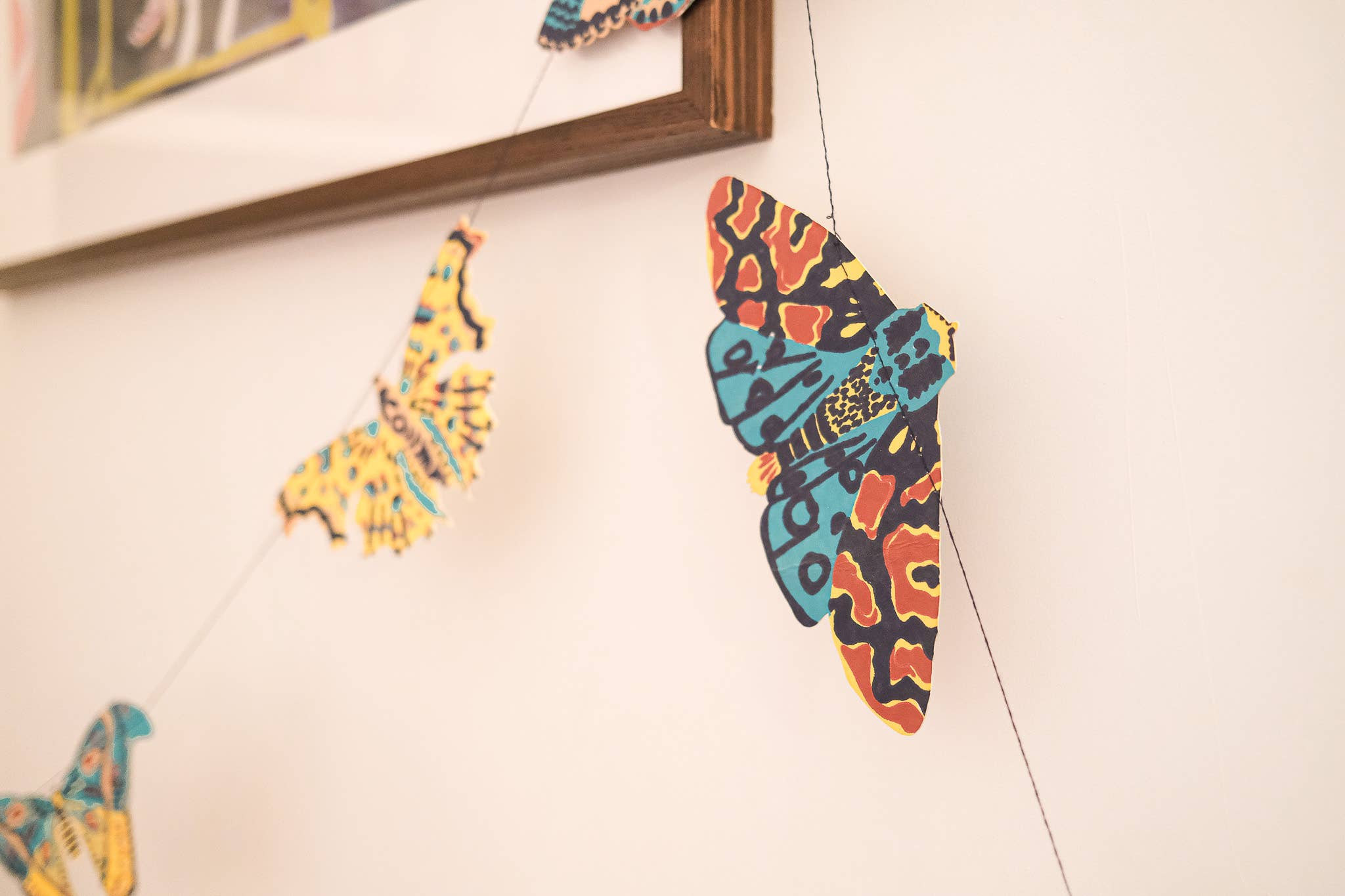 Handmade Moth Sewn Garland - Boho Home Decor for Wall, Nursery, Wedding & Party Backdrop | Natural Cotton & Linen Fabric